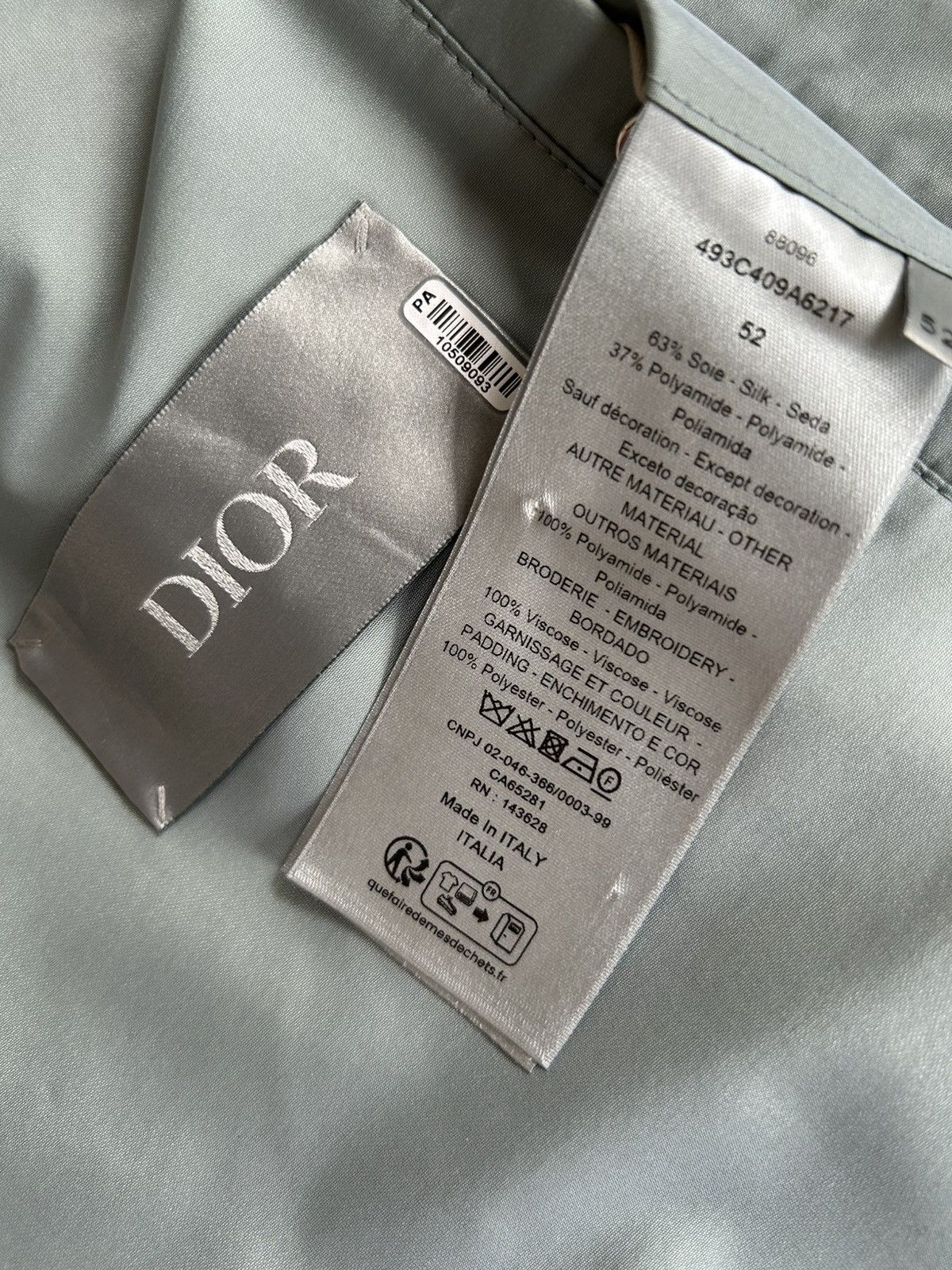 Dior Dior Mens Light Blue Silk Blouson Windbreaker size L/XL 52 Size US L / EU 52-54 / 3 - 12 Thumbnail
