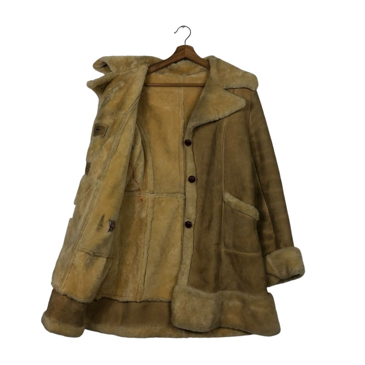 Vintage 🔥VINTAGE SHEARLING LEATHER JACKET MINK FUR BLANKET SCULLY Size US S / EU 44-46 / 1 - 13 Thumbnail