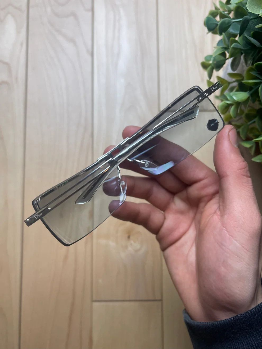 Dior DIOR Sunglasses Stunt Pop Rectangle Wrap Straps Logo RI1017 Size ONE SIZE - 4 Thumbnail