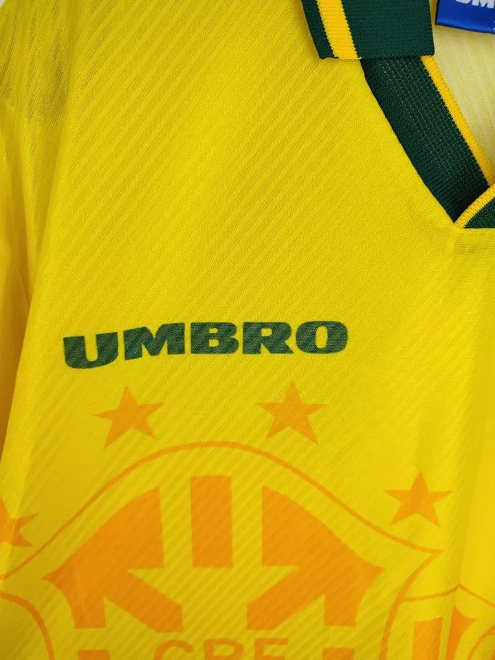 Umbro Vintage Umbro Brazil 1994 World Cup Home FOOTBALL Kit SHIRT Size US XL / EU 56 / 4 - 4 Thumbnail