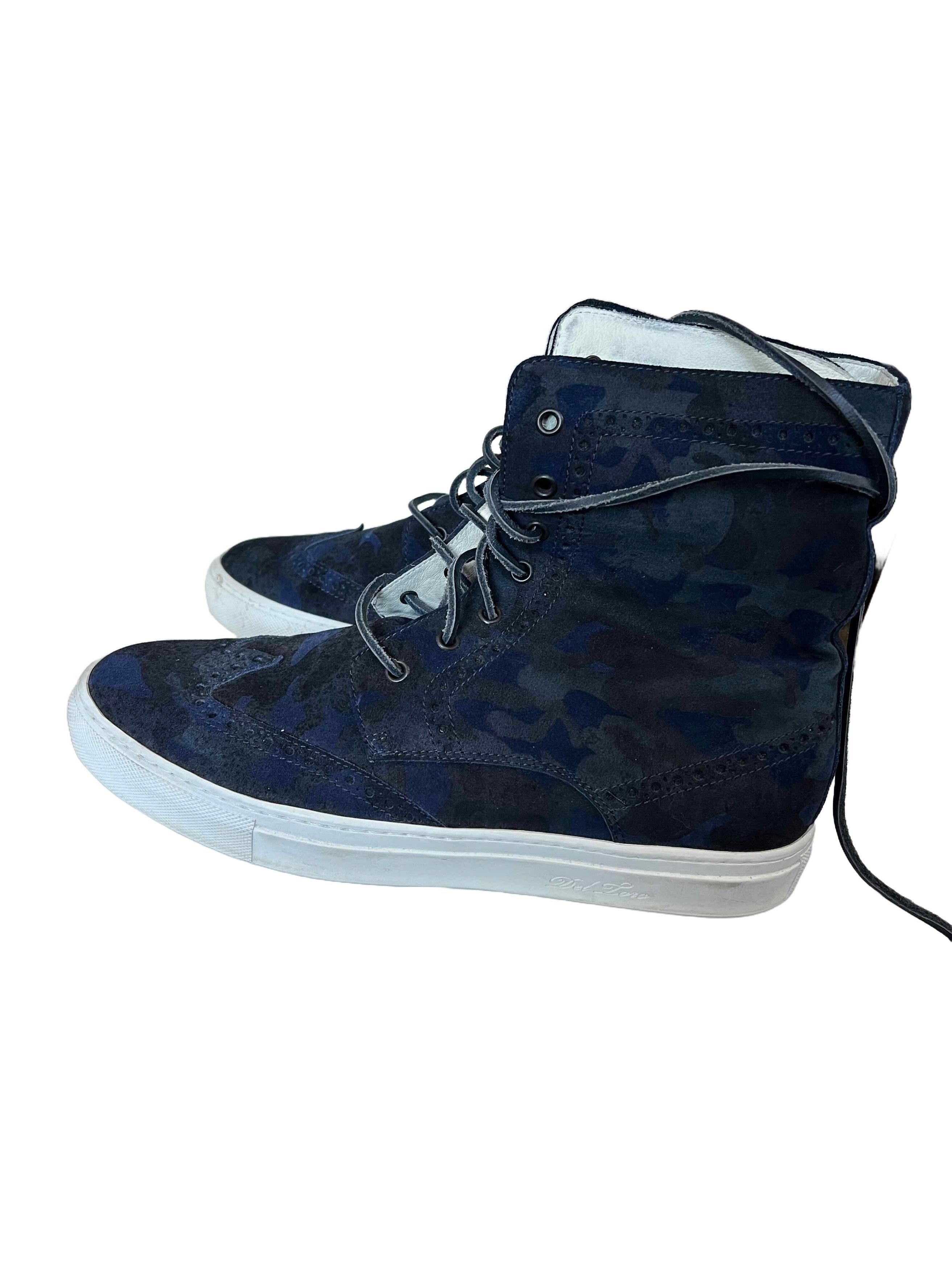 Del Toro Del Toro Navy Camo Suede Sneaker Size US 10 / EU 43 - 1 Thumbnail