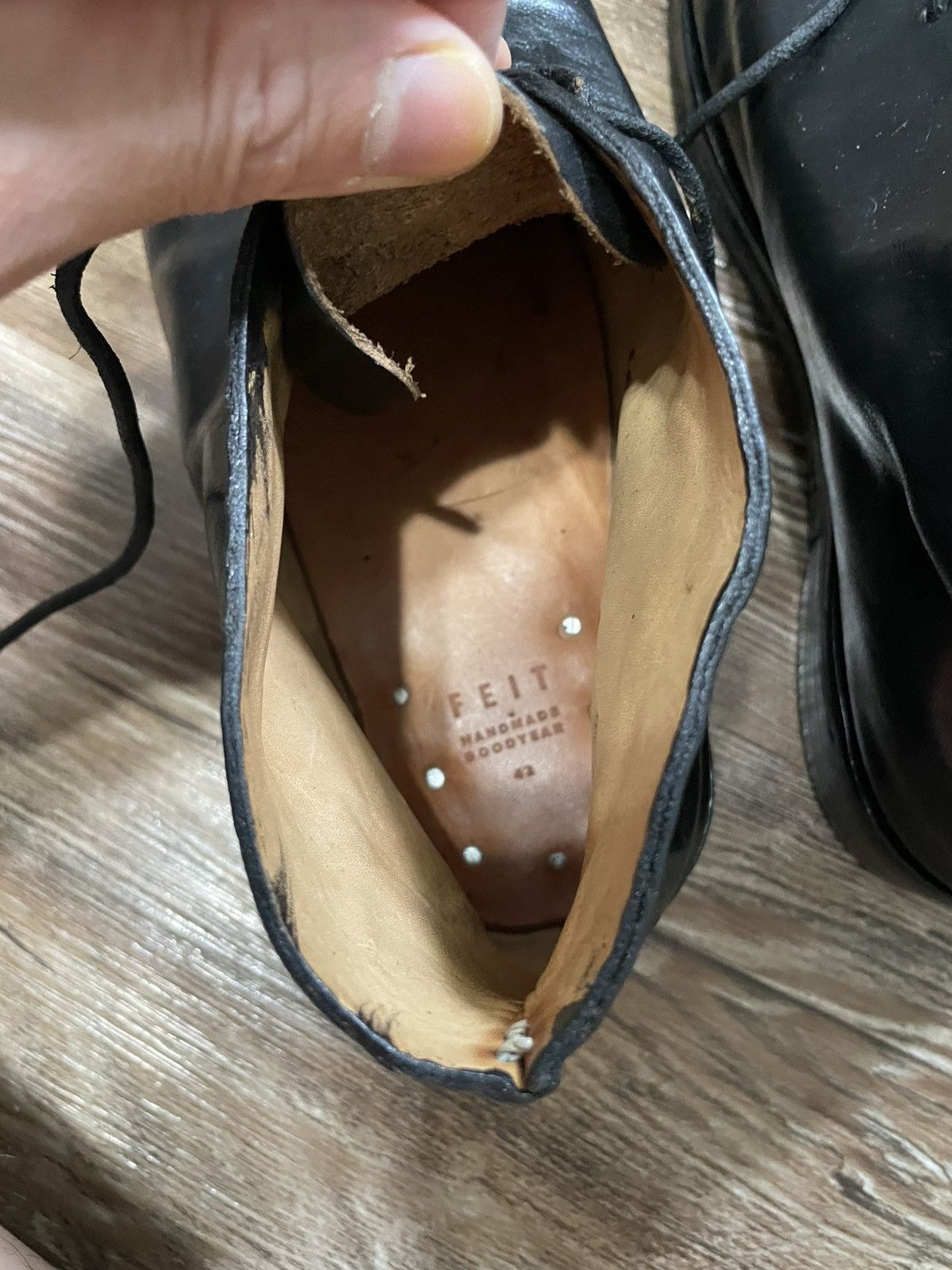 Feit Feit Braided Ankle Boot Black Leather Crepe Stitched 9.5 Size US 9.5 / EU 42-43 - 6 Thumbnail