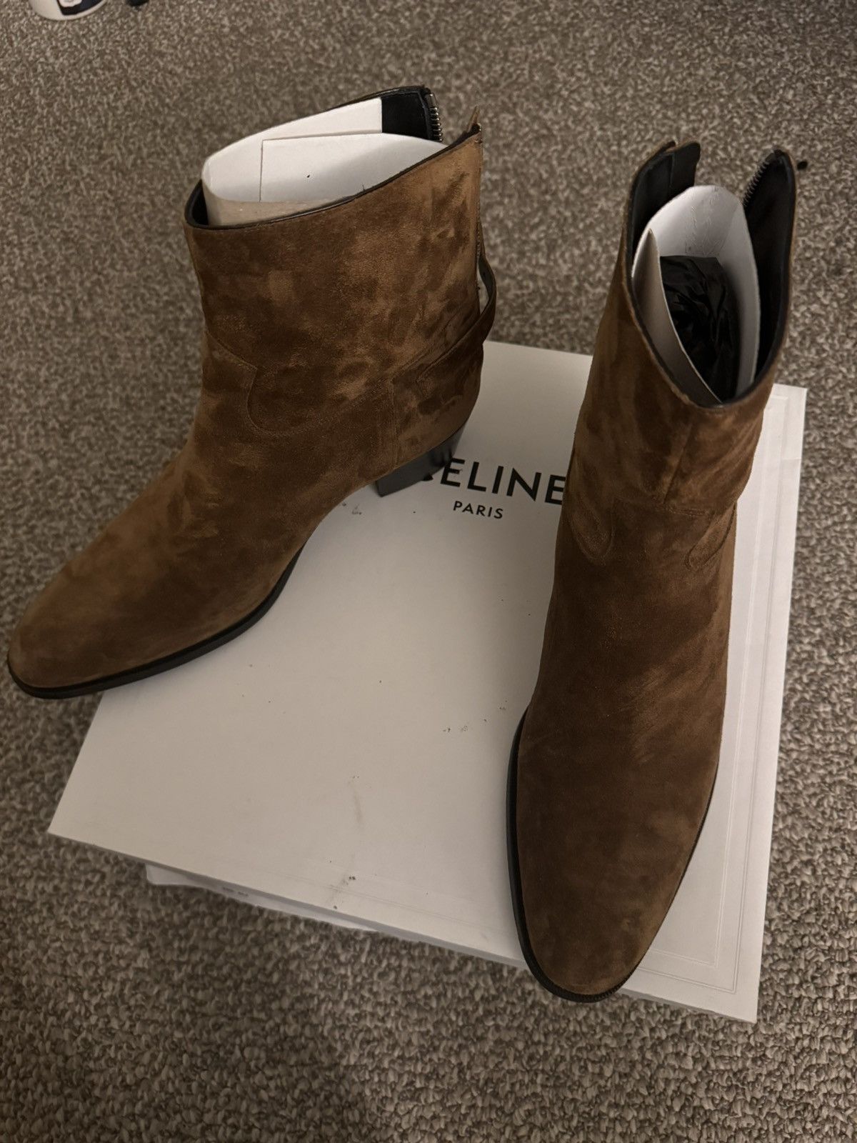Celine Celine Issac Back Buckle Boot In Suede Size US 10.5 / EU 43-44 - 1 Thumbnail