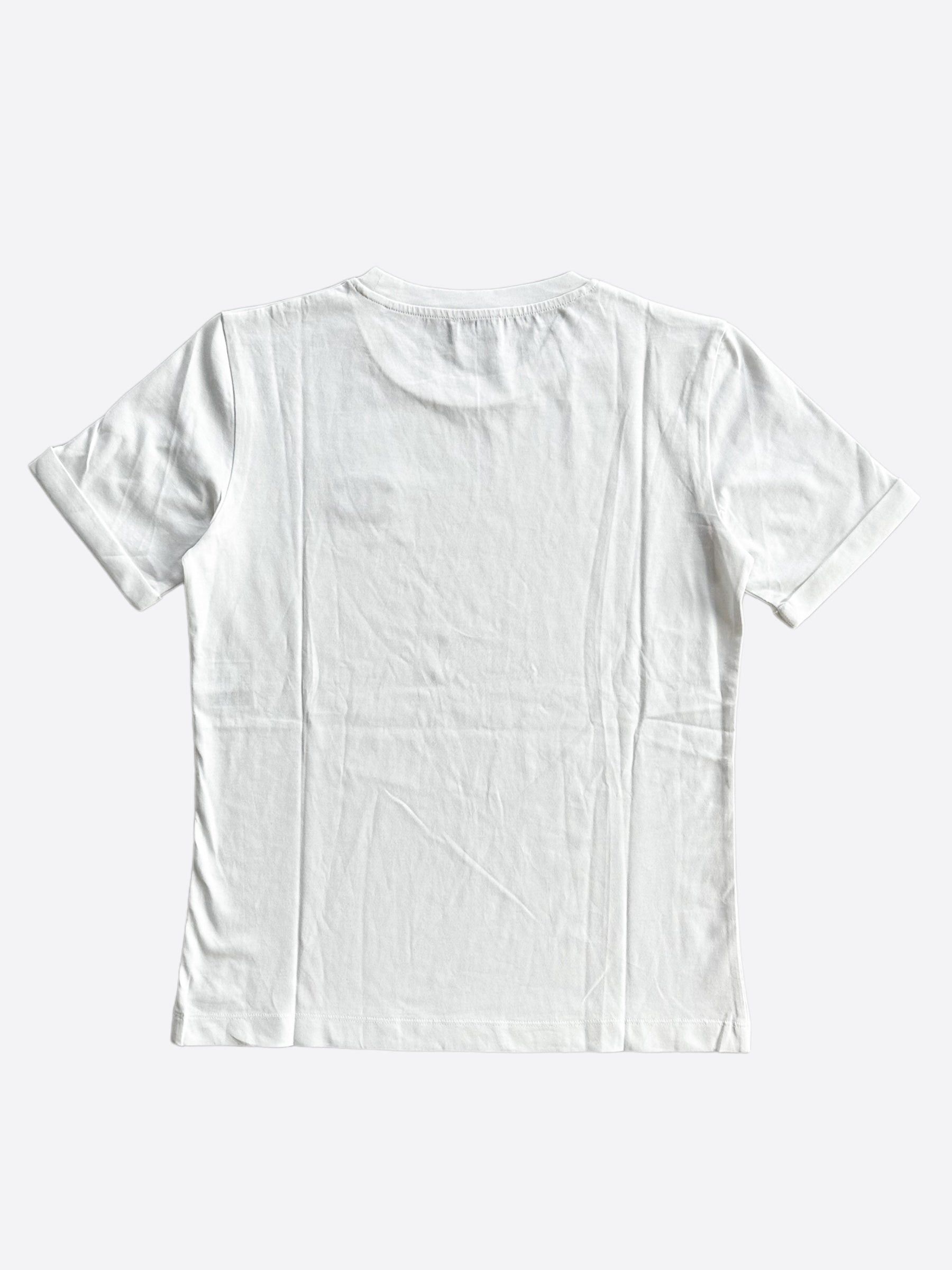 Chanel Chanel White & Black CC Logo Embroidered T-Shirt