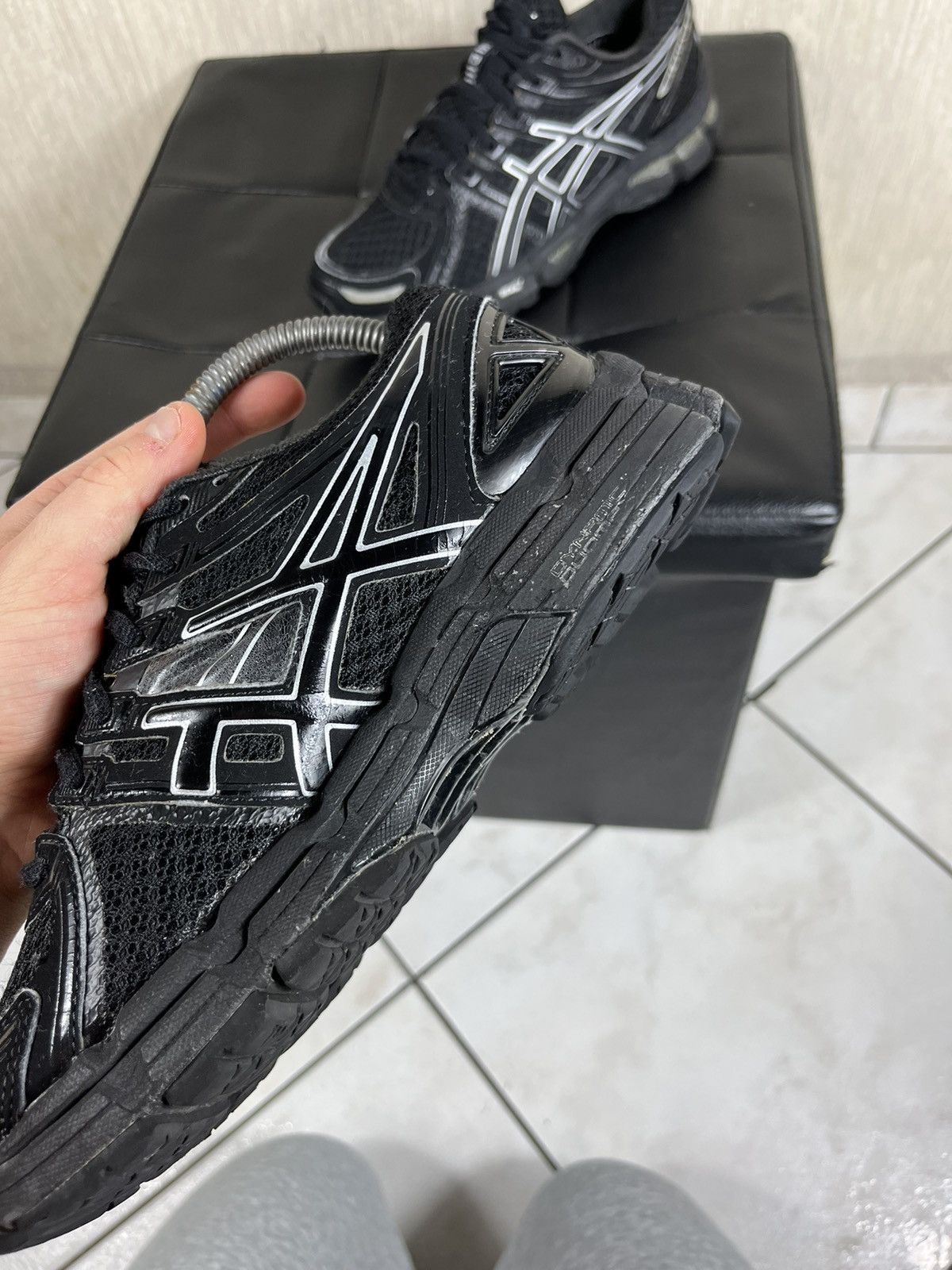 Asics × Vintage Vintage Asics gel-kayano 19 black silver mesh sneakers shoes Size US 7 / EU 40 - 11 Thumbnail