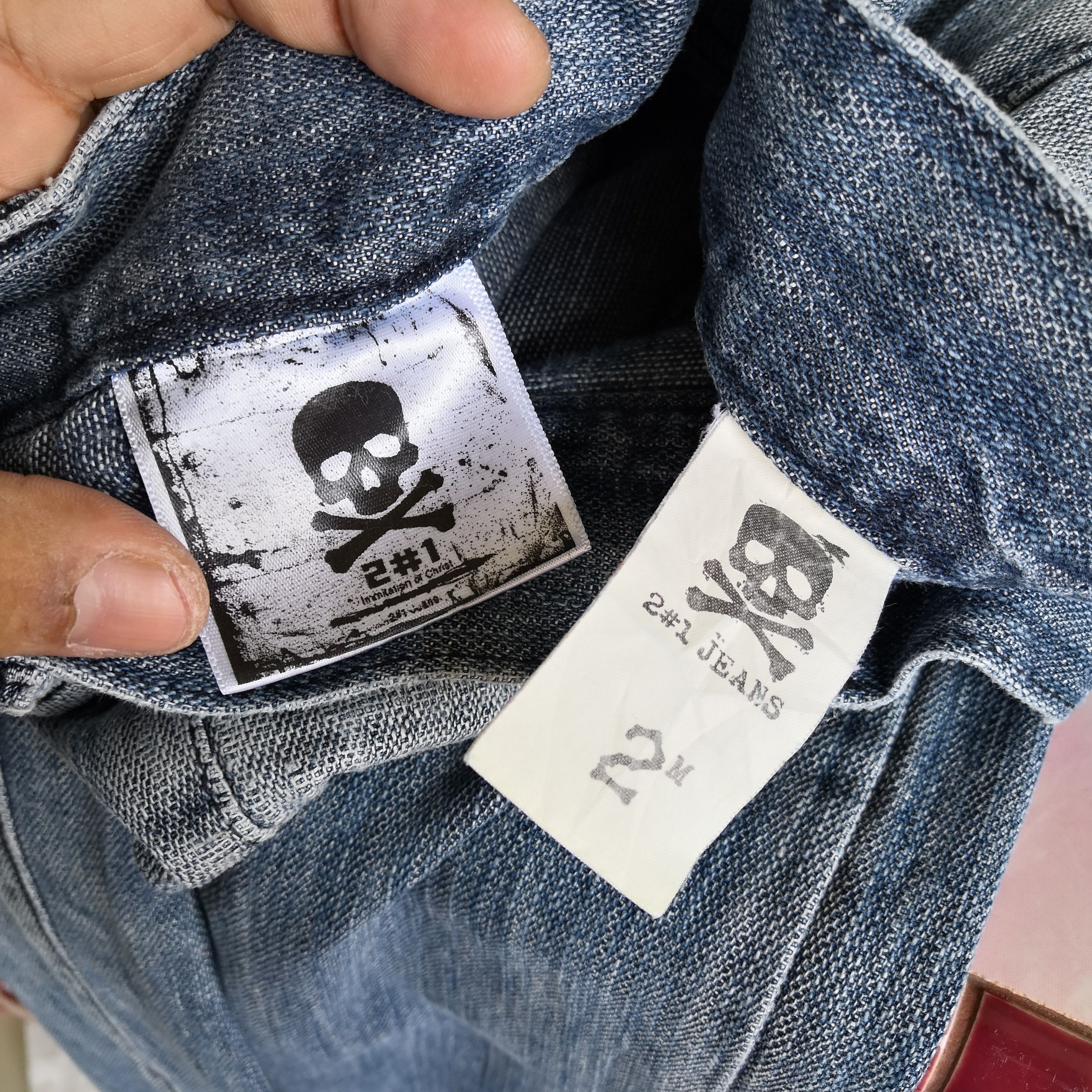 Japanese Brand Y2K 2#1 Distressed Faded Jeans Skulls Yesus Love You Denim Size US 32 / EU 48 - 10 Thumbnail