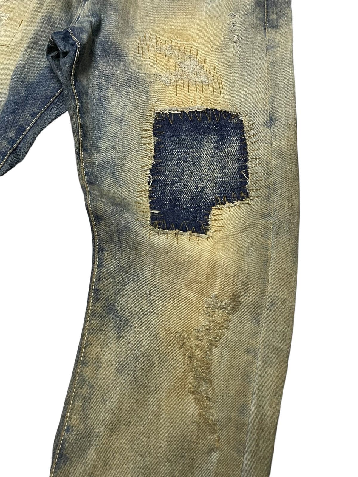 Japanese Brand × semanticdesign Sarada Japan Boro knee Patch Work Mud Wash Crotch Jeans Size US 30 / EU 46 - 6 Thumbnail