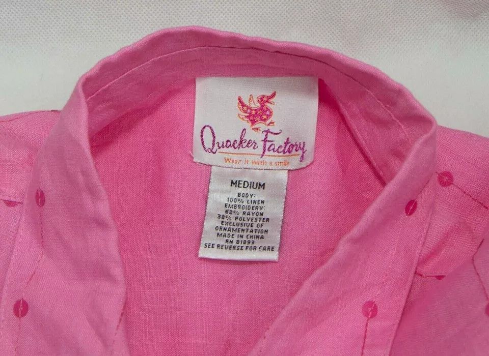Quacker Factory Quacker Factory shirt 100%linen size UK12-14 (LABEL M USA) Size M / US 6-8 / IT 42-44 - 5 Thumbnail