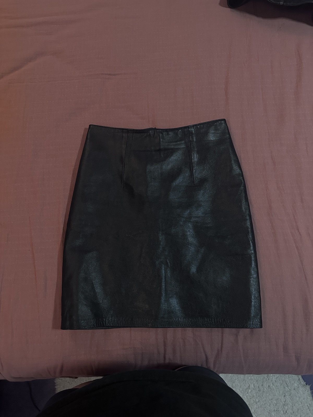 Black Leather Pencil Skirt