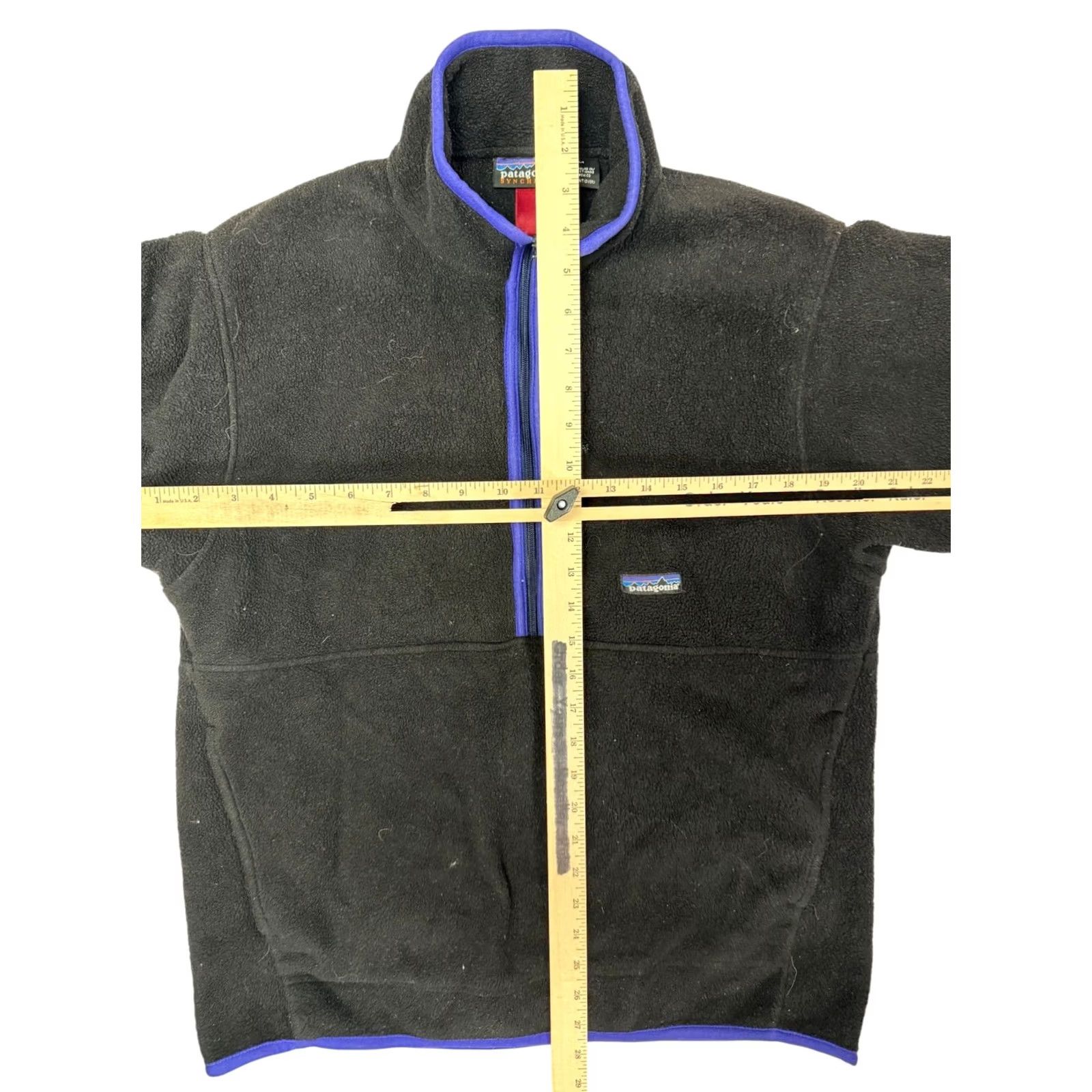 Patagonia VINTAGE Patagonia Synchilla Fleece Pullover Jacket Men's M Black Blue Quarter Zip Size US M / EU 48-50 / 2 - 3 Thumbnail