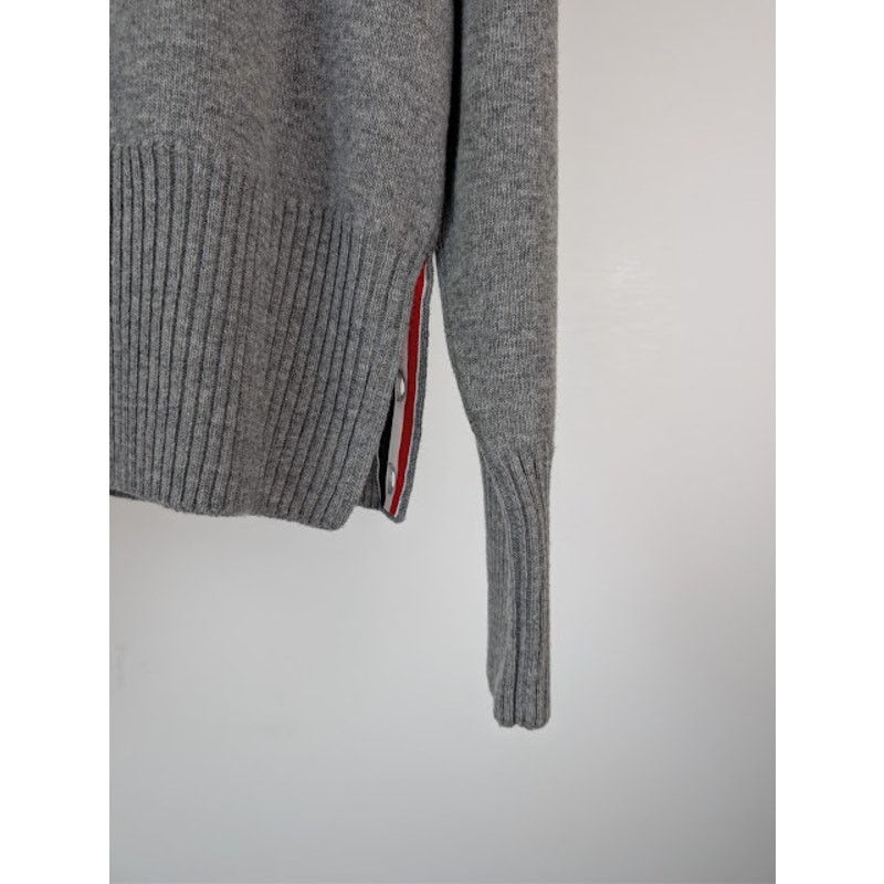 Thom Browne o1rshd1 Holiday Scenery Wool Crew Neck Sweater in Light Grey Size US XXL / EU 58 / 5 - 14 Thumbnail