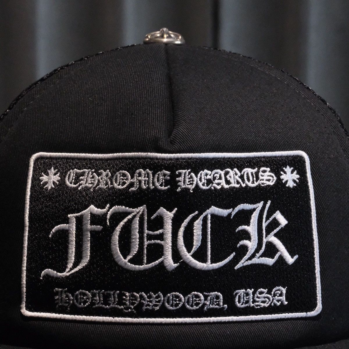 Chrome Hearts TRUCKER CAP - FUCK HOLLYWOOD PATCH/BLACK Size ONE SIZE - 2 Thumbnail