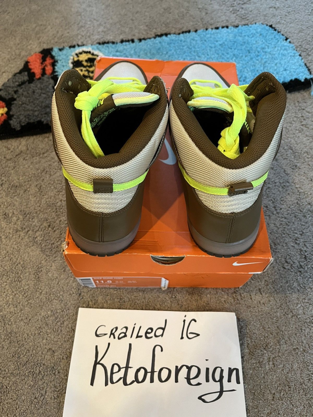 Nike × Vintage 2007 Nike Dunk High Shrek VNDS pairs are going for 400+ Size US 11.5 / EU 44-45 - 4 Thumbnail