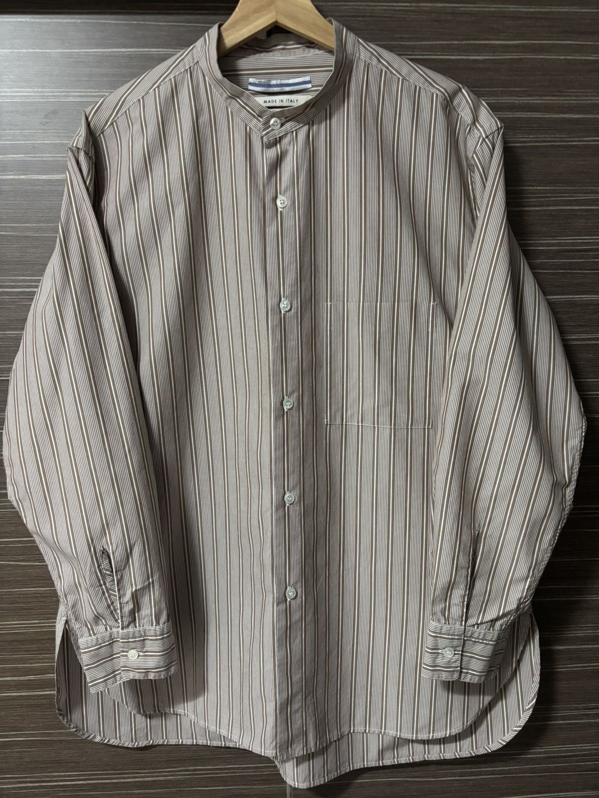 Cristaseya Cristaseya Brown Striped Cotton Shirt Size US L / EU 52-54 / 3 - 1 Thumbnail