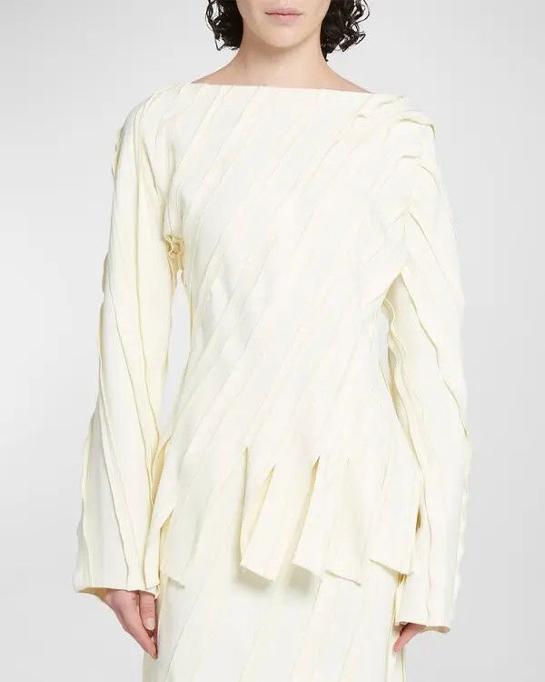 Bottega Veneta o1y0725 Crewneck Tank Top in Cream Size XS / US 0-2 / IT 36-38 - 3 Thumbnail