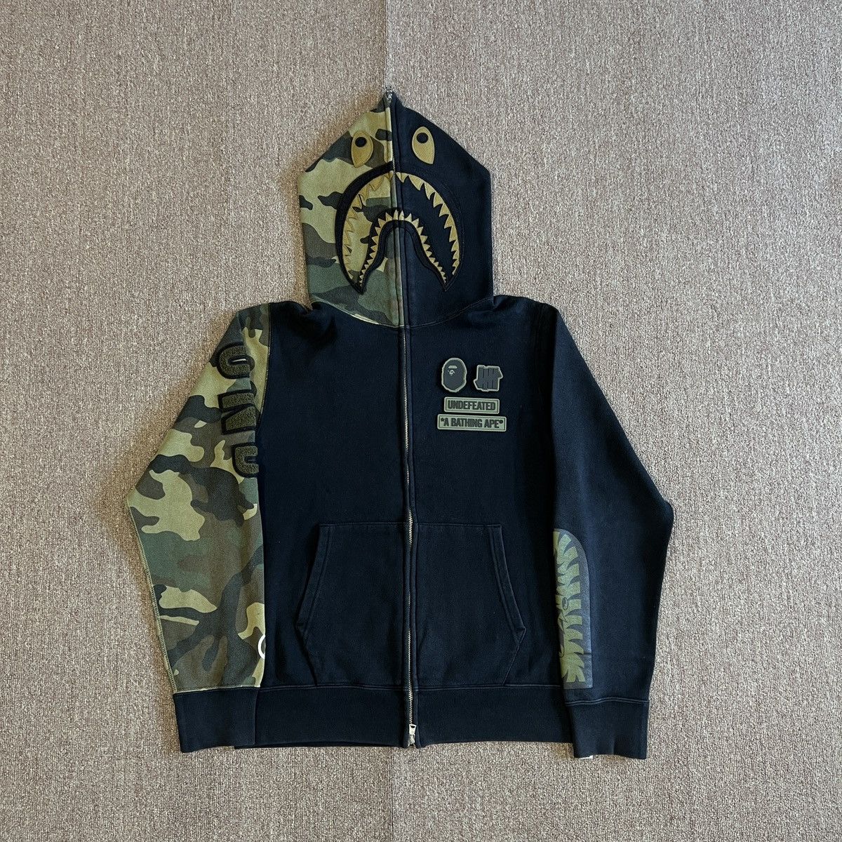 Bape x Undefeated Camo Shake Zip Up Hoodie