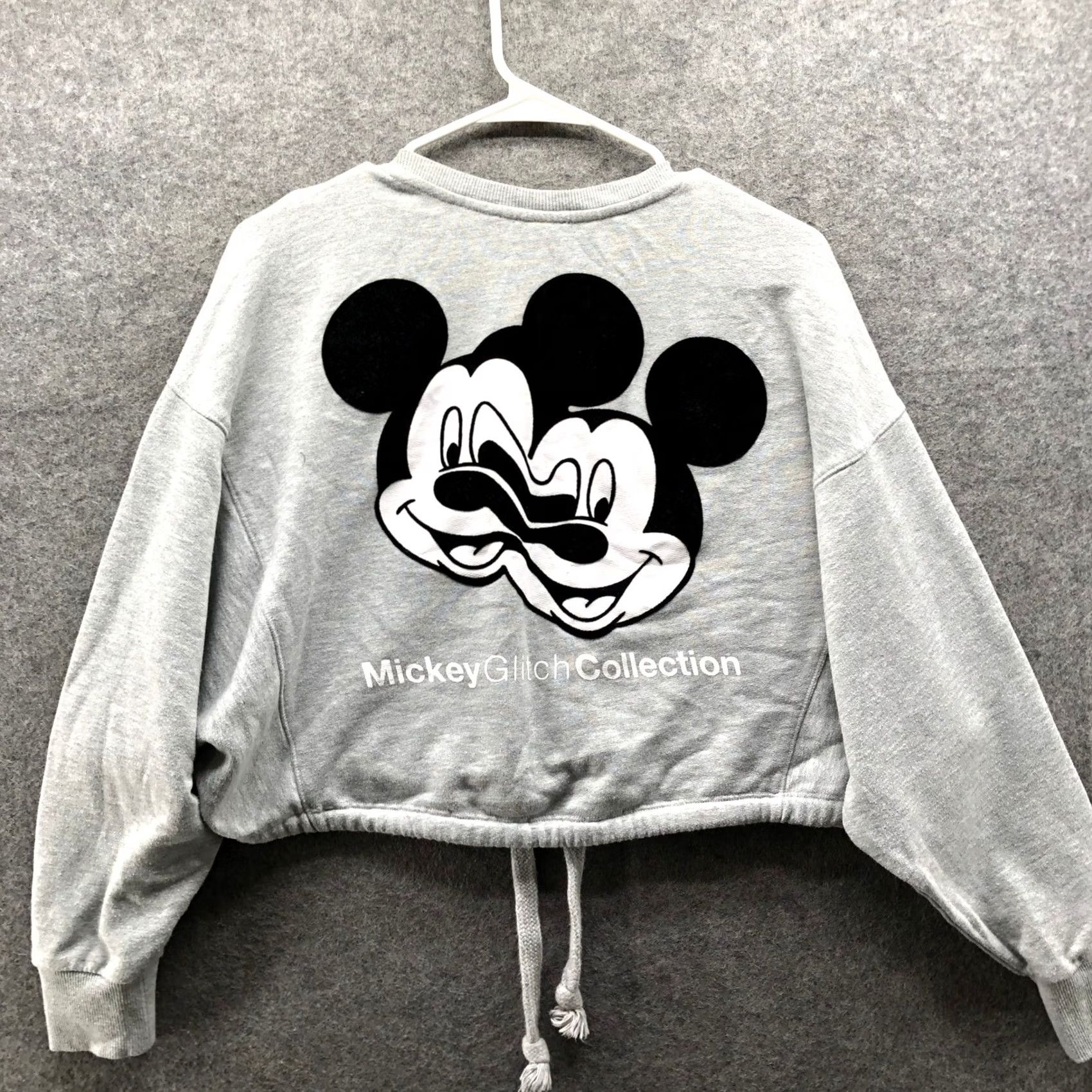 Zara Zara Disney Mickey Glitch Collection Sweatshirt Womens S Gray Dolman Cropped Size S / US 4 / IT 40 - 2 Thumbnail