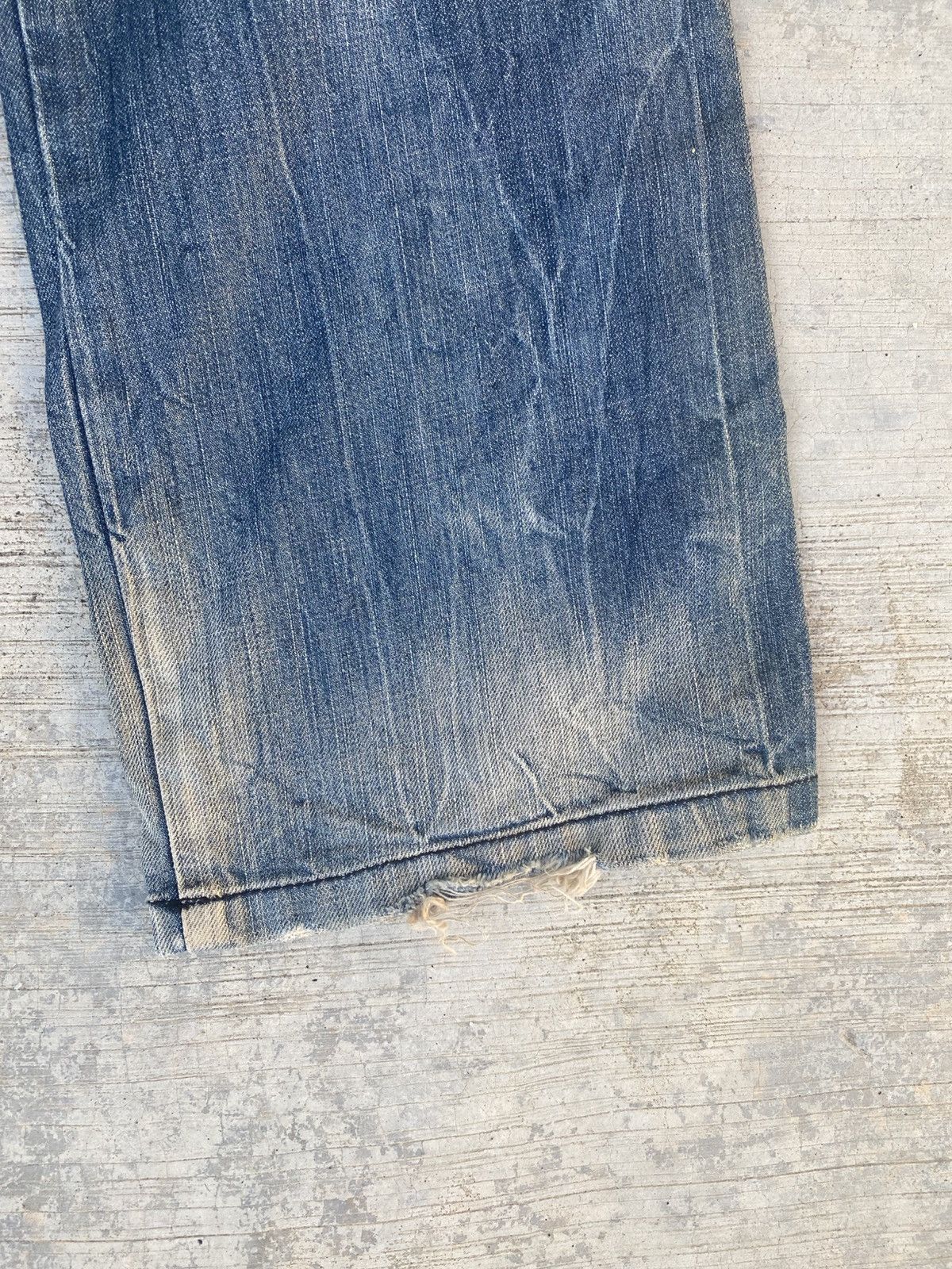 Japanese Brand Mosquito stone wash distressed cargo jeans Size US 32 / EU 48 - 8 Thumbnail