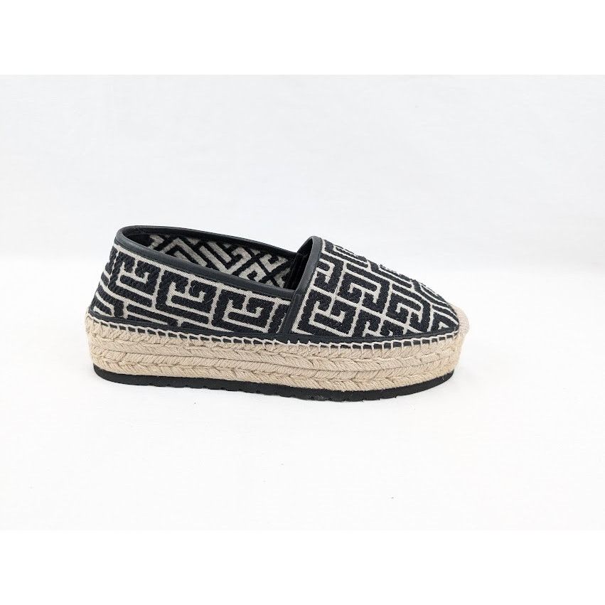 Balmain o1rshd1 Alex Jacquard Espadrilles in Ivory/Black Size US 8 / EU 41 - 1 Thumbnail