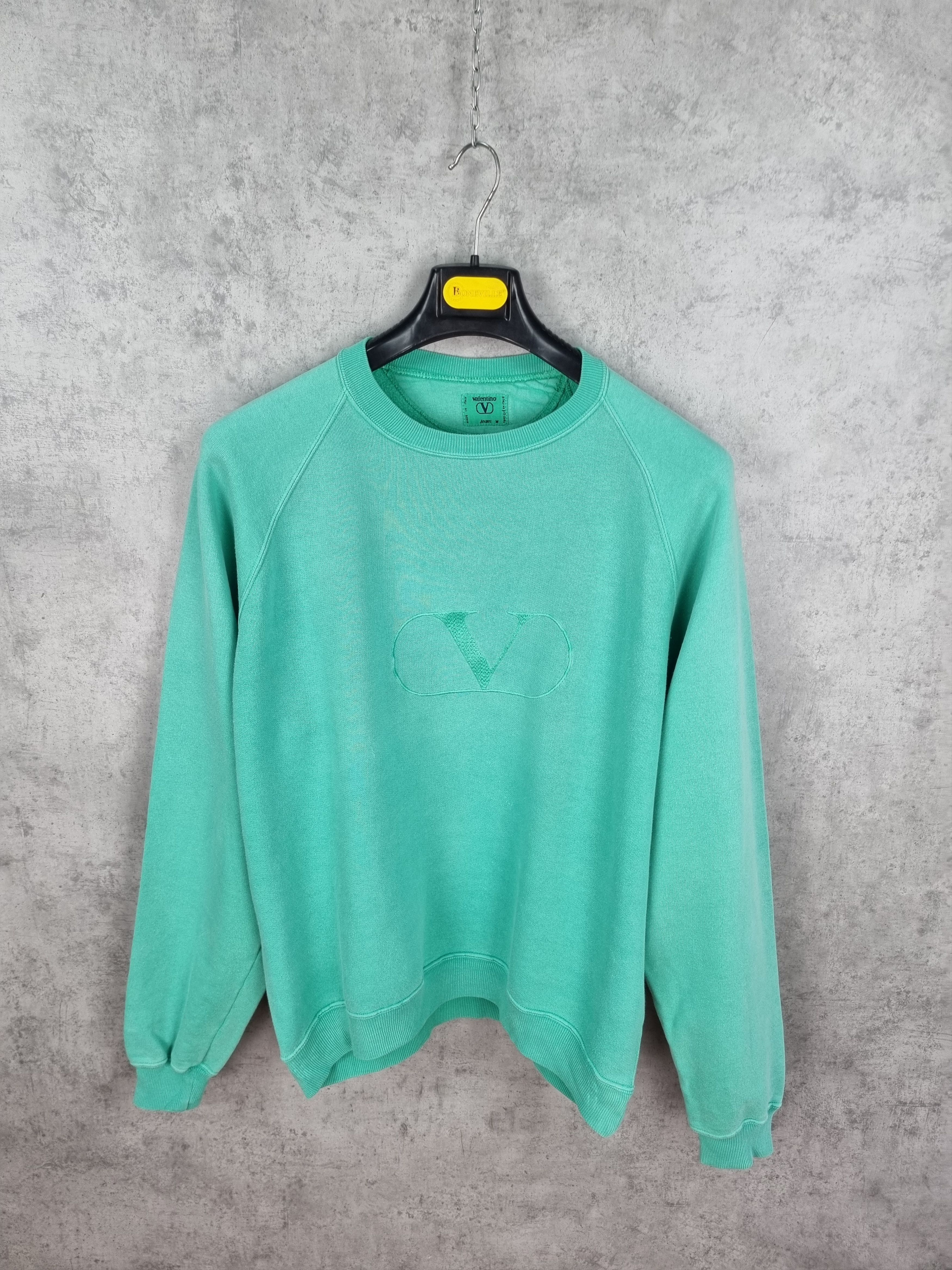 Valentino × Vintage 90s Valentino Big Logo Oversized Mint Sweatshirt Size US M / EU 48-50 / 2 - 9 Thumbnail