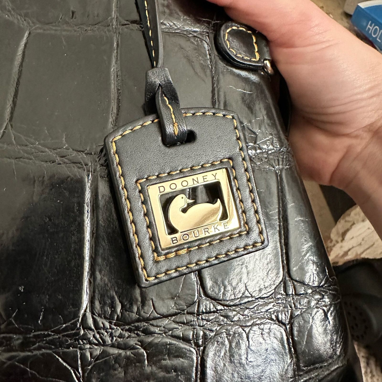 Dooney & Bourke Dooney & Bourke Croc Embossed Double Strap Tassel Bag Size ONE SIZE - 4 Thumbnail