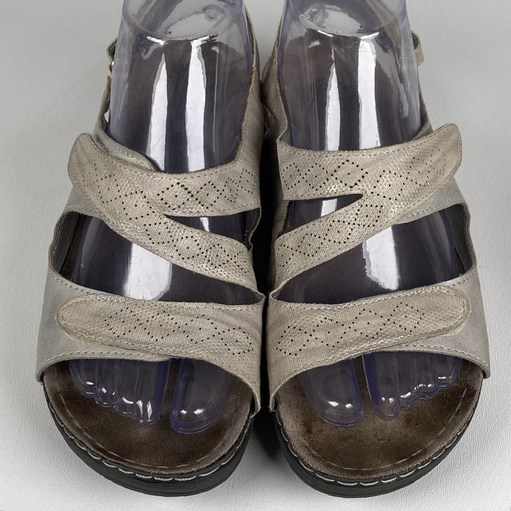 Vintage Naot Sandal Women Leather Ankle Strap Flat Rubber Insole Hook & Loop 38 Brown 8 EU 38 Size Footbed Sandals Accessories Size US 8 / IT 38 - 2 Thumbnail