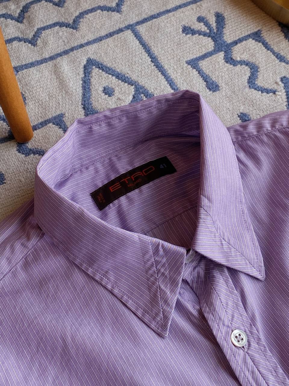 Etro Etro Shirt Purple Strip Size 40S - 3 Thumbnail