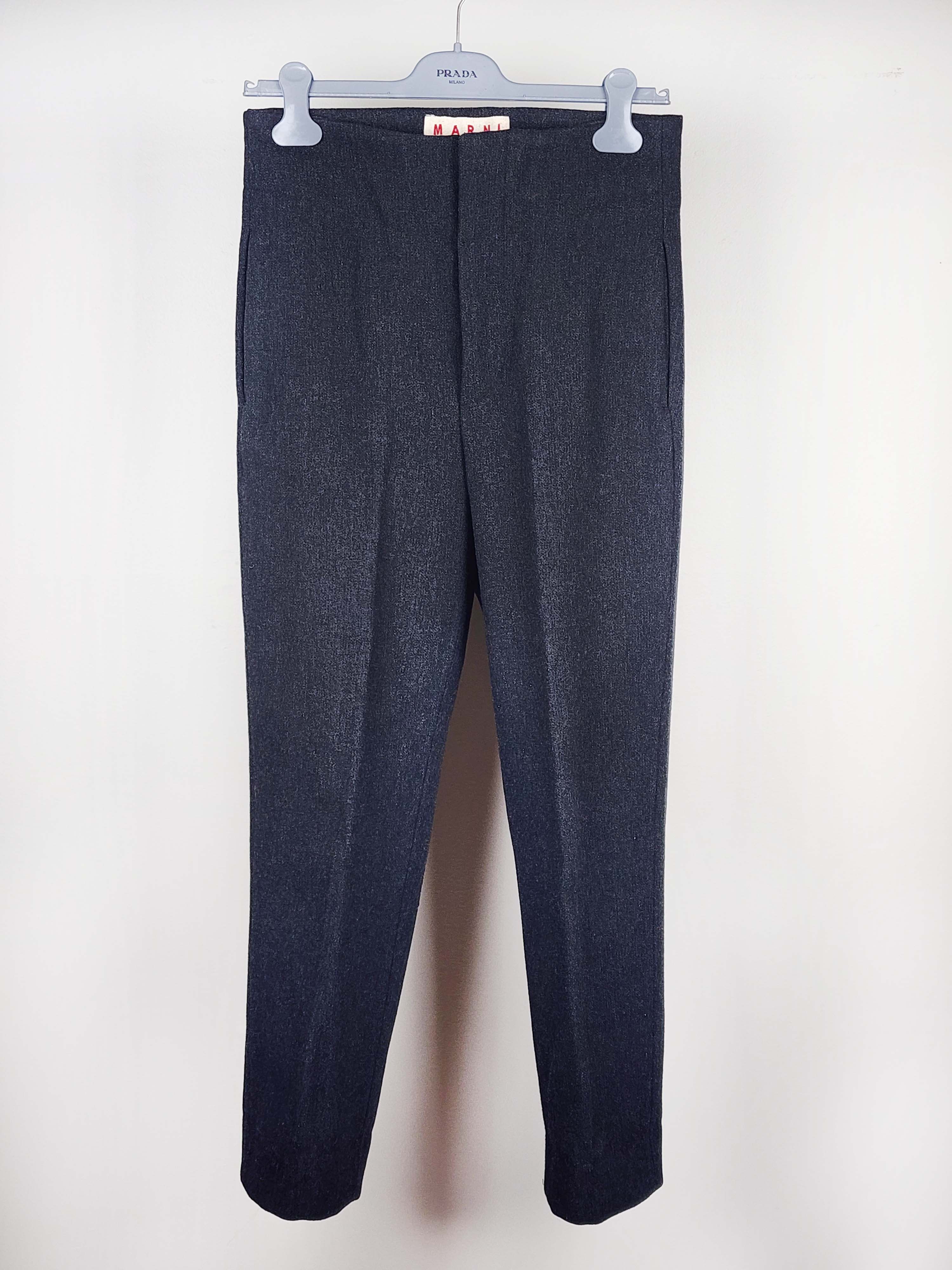 Marni Charcoal Gray Textured Wool Pants IT38/US4 Size 27" / US 4 / IT 40 - 1 Thumbnail