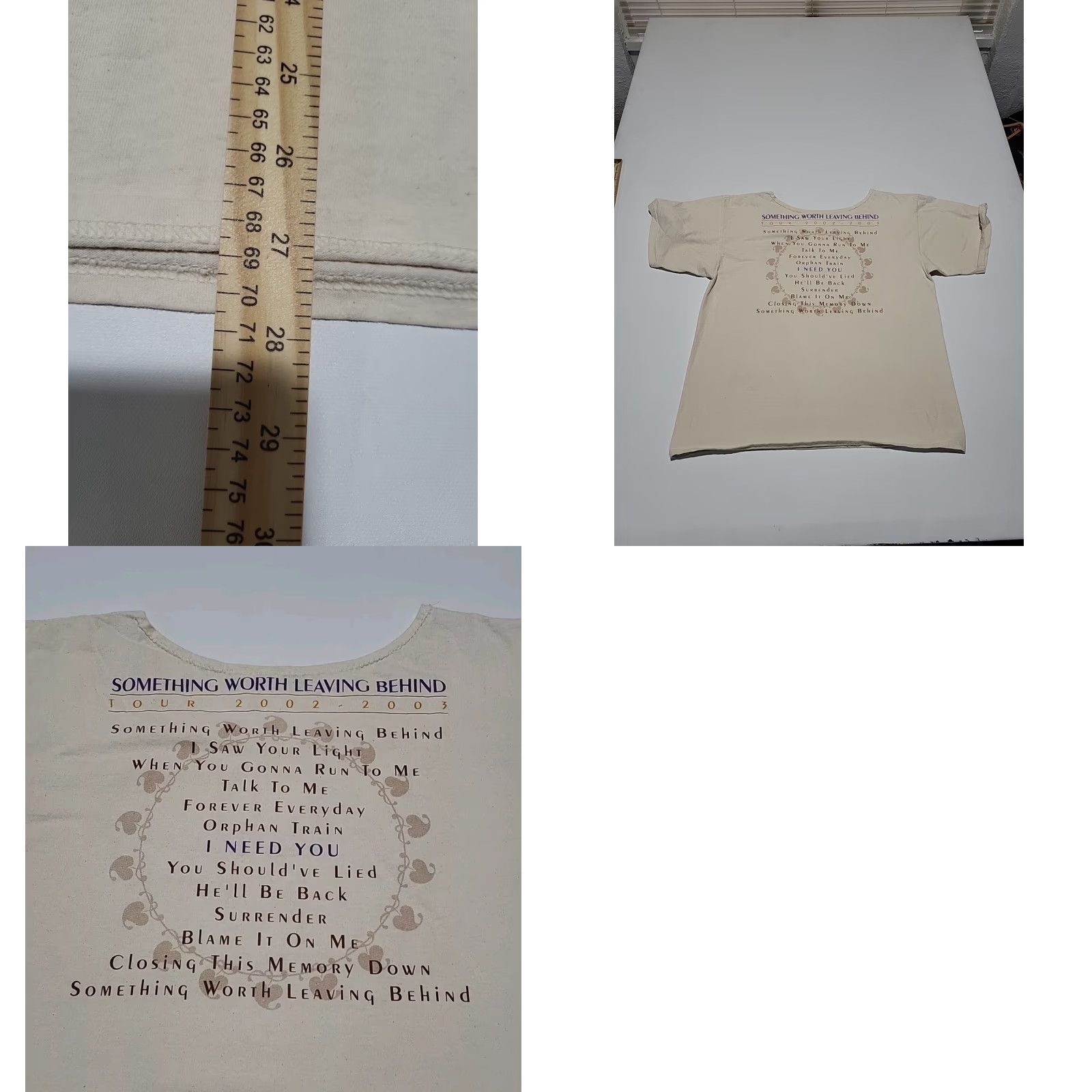 Vintage VINTAGE Leeann Womack T-Shirt Concert 2XL Plus Creme 2000s Something Worth Leaving Behind Womens Size XXL / US 16-18 / IT 52-54 - 9 Thumbnail