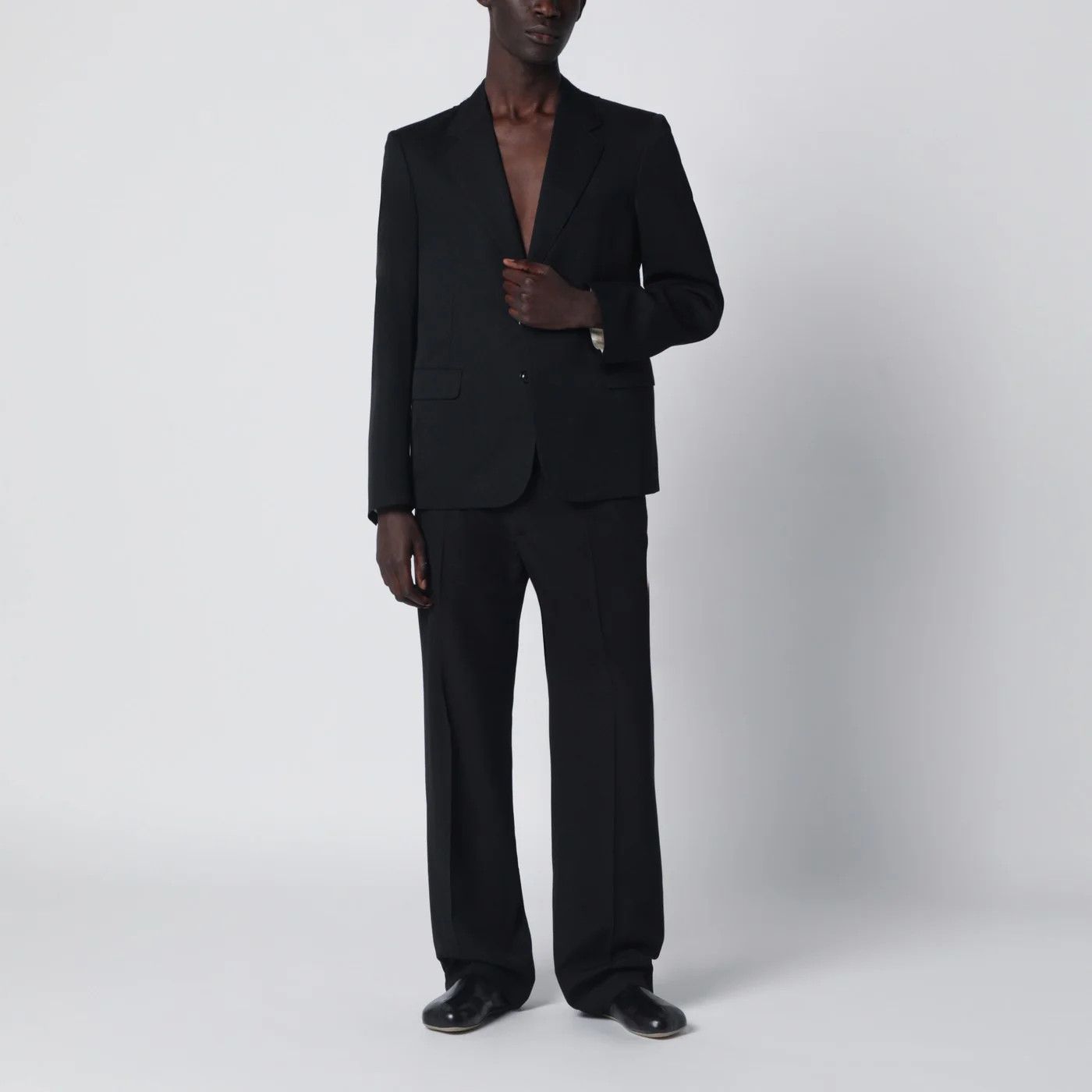 Maison Margiela o1d2blof0526 Wool Single-Breasted Jacket in Black Size US M / EU 48-50 / 2 - 2 Thumbnail