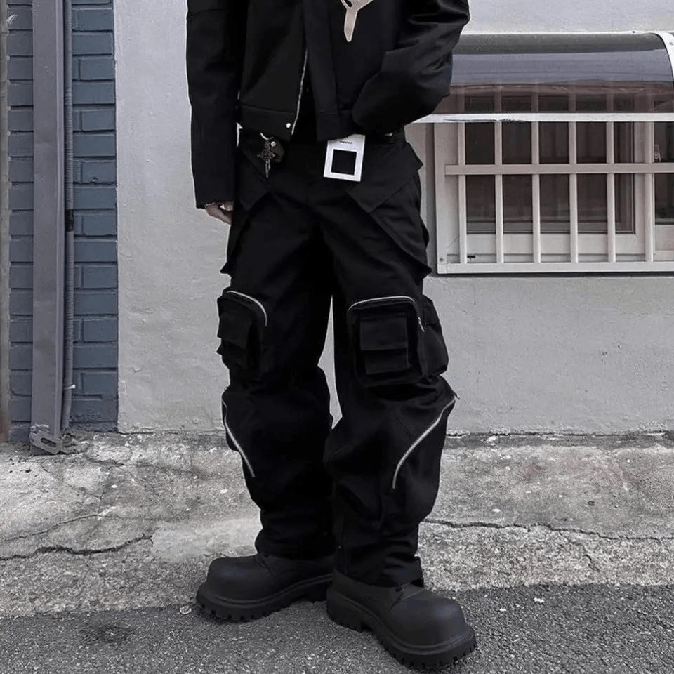 Designer × Vintage Wide Cargo Pants High Street with Poker Straight Baggy Y2K Size US 30 / EU 46 - 1 Thumbnail