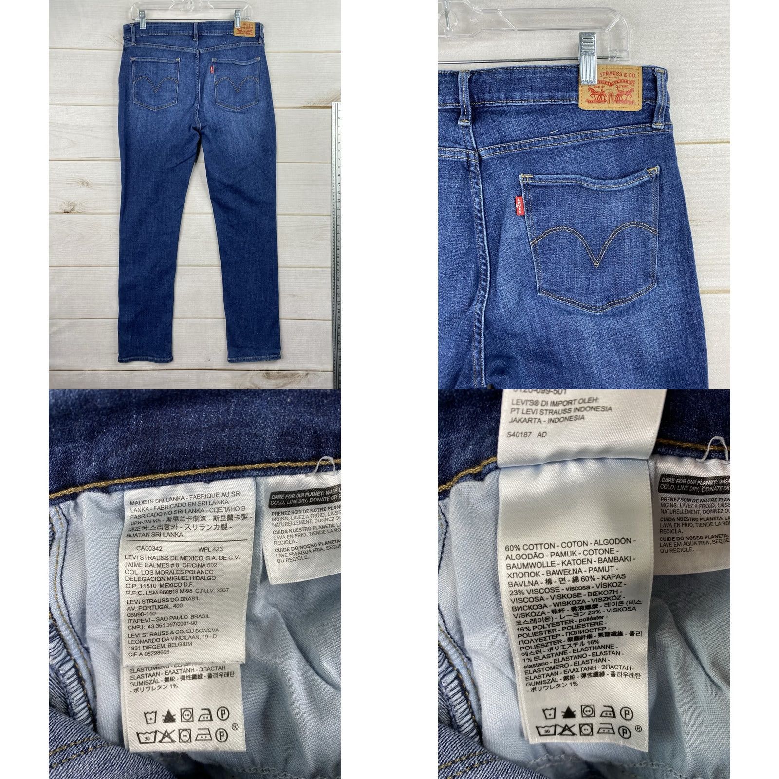 Levi's Levi's Jeans Women 32 Dark Blue Denim Mid Rise Skinny Stretch Pockets 5-Pocket Design City College Size 24" / US 00 / IT 34 - 8 Thumbnail