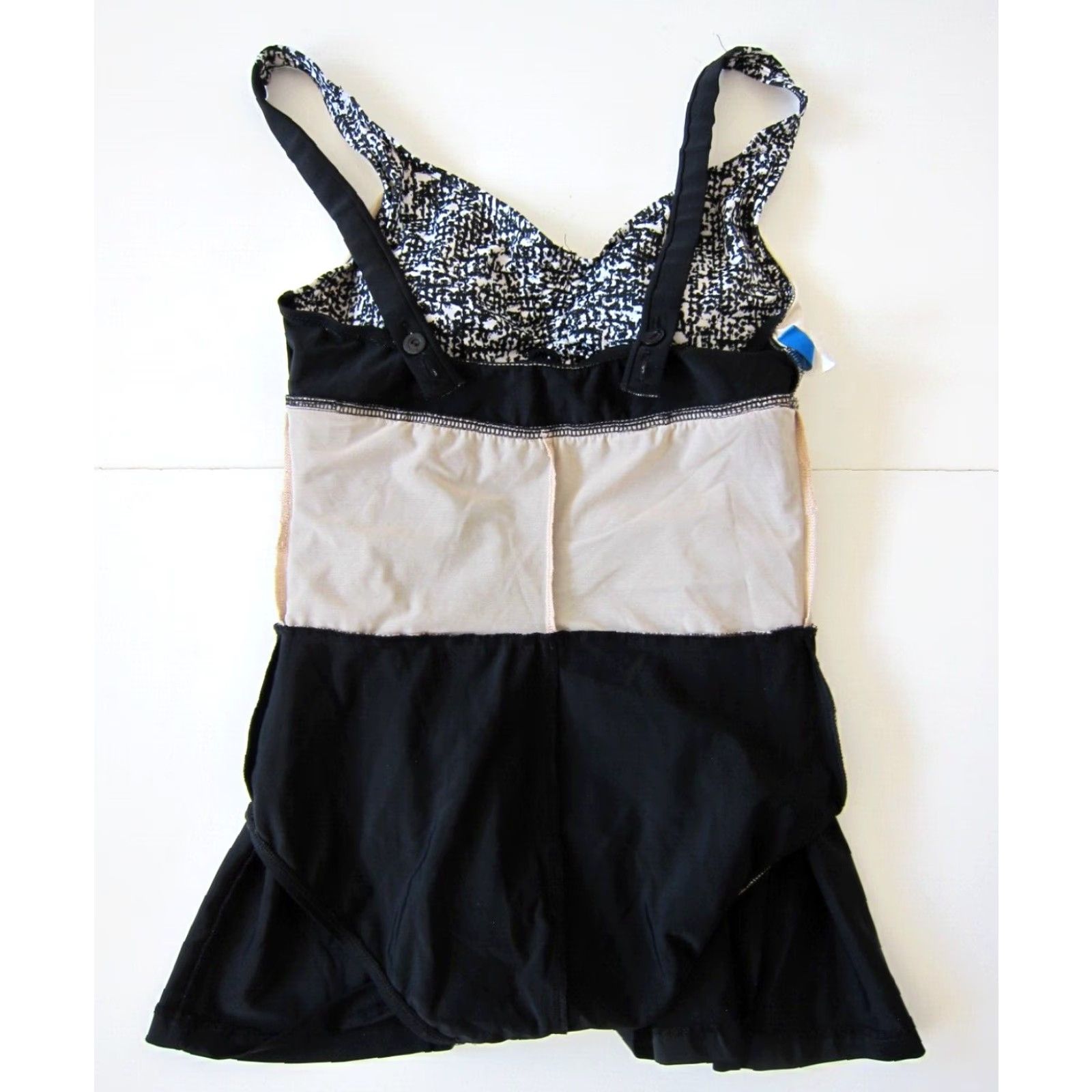 Vintage Maxine One Piece Swimsuit Dress Slimming Black 14 Women Polka Dot Built In Padded Bust 90s? Size XL / US 12-14 / IT 48-50 - 3 Thumbnail