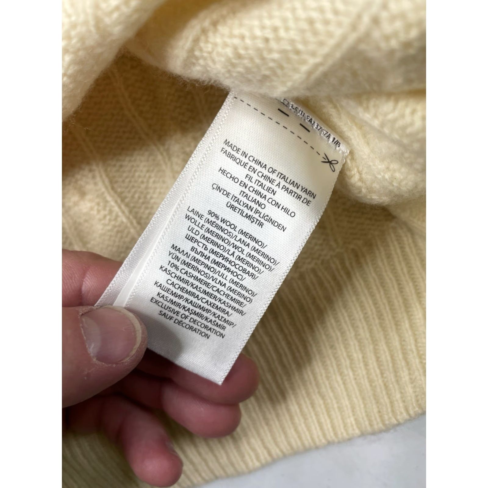 Ralph Lauren Polo Ralph Lauren Womens V Neck Cable Knit Sweater Wool Cashmere Size Large Size L / US 10 / IT 46 - 7 Thumbnail
