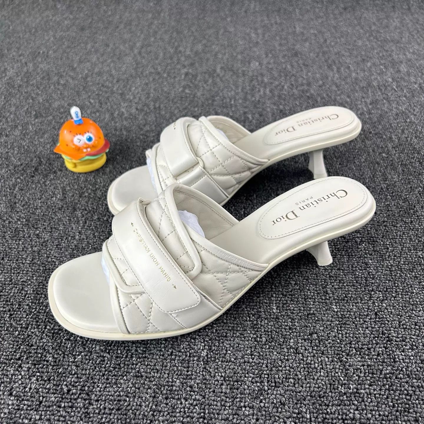 Dior Dior Women's White Quilted High Heel Sandals 39 Size US 8.5 / IT 38.5 - 1 Thumbnail