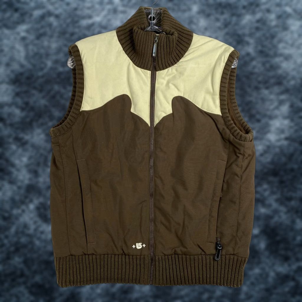 Burton VINTAGE Burton Insulated Vest Womens M Brown Cream Snowboarding Outdoors Retro Y2K Size M / US 6-8 / IT 42-44 - 1 Thumbnail