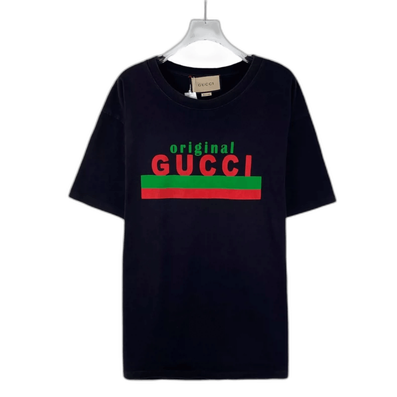 Gucci Gucci Black Logo Printed Short Sleeve T-Shirt Size M / US 6-8 / IT 42-44 - 1 Thumbnail
