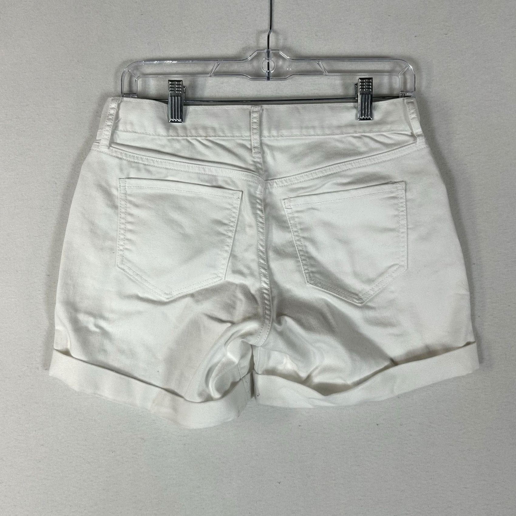 Old Navy Old Navy Bermuda Shorts Womens 2 White Stretch Cuffed Casual Twill Cotton Blend Spandex Reg" Size 26" / US 2 / IT 38 - 6 Thumbnail