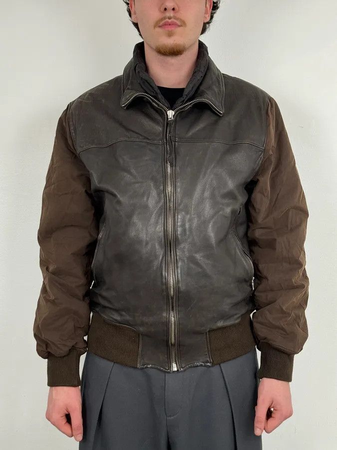 C.P. Company C.P. Company Hybrid Brown Leather Bomber Jacket Size US L / EU 52-54 / 3 - 2 Thumbnail