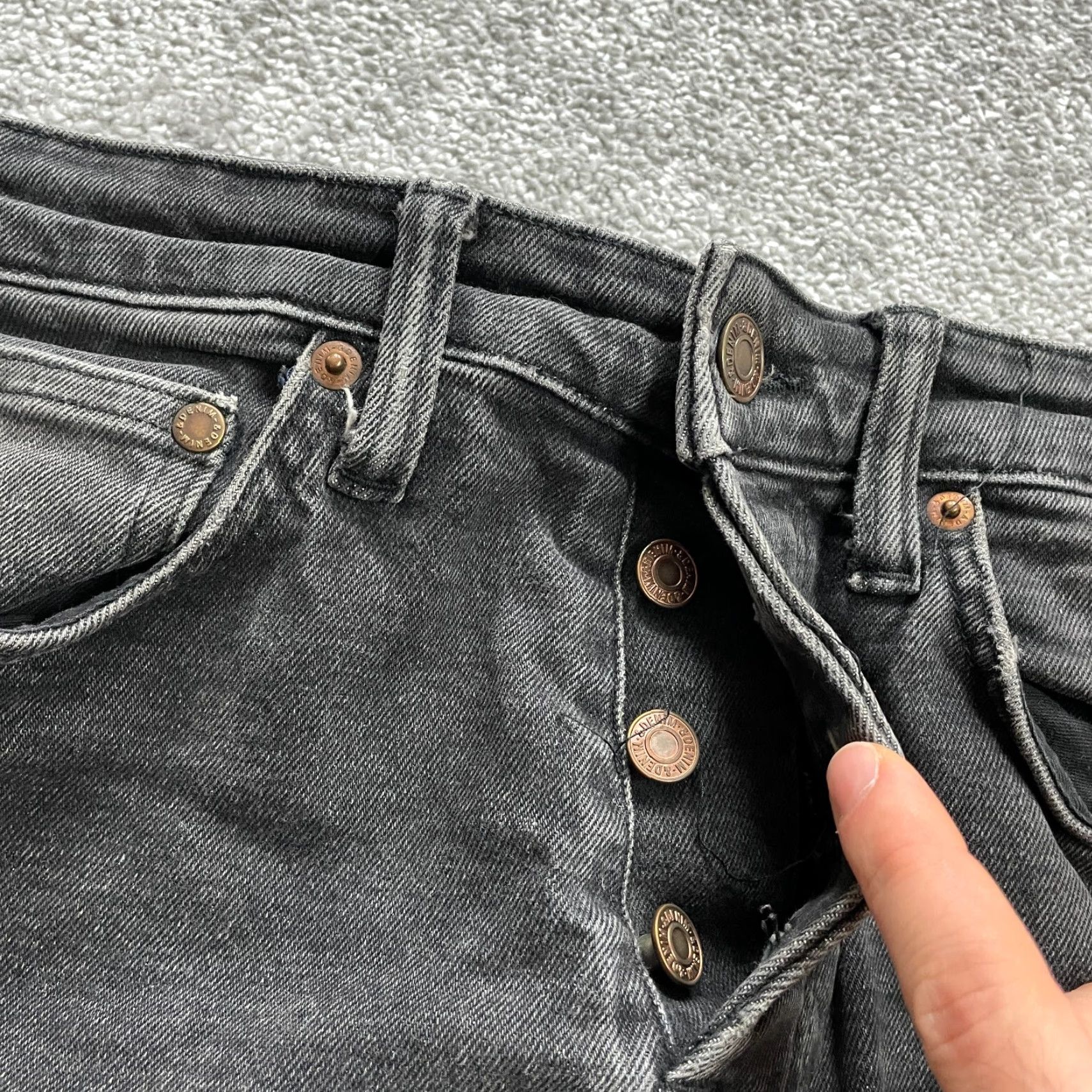 Denime & Denim Skinny Jeans Womens 30x30.5 Black High Rise Button Fly Casual Size 30" / US 8 / IT 44 - 6 Thumbnail
