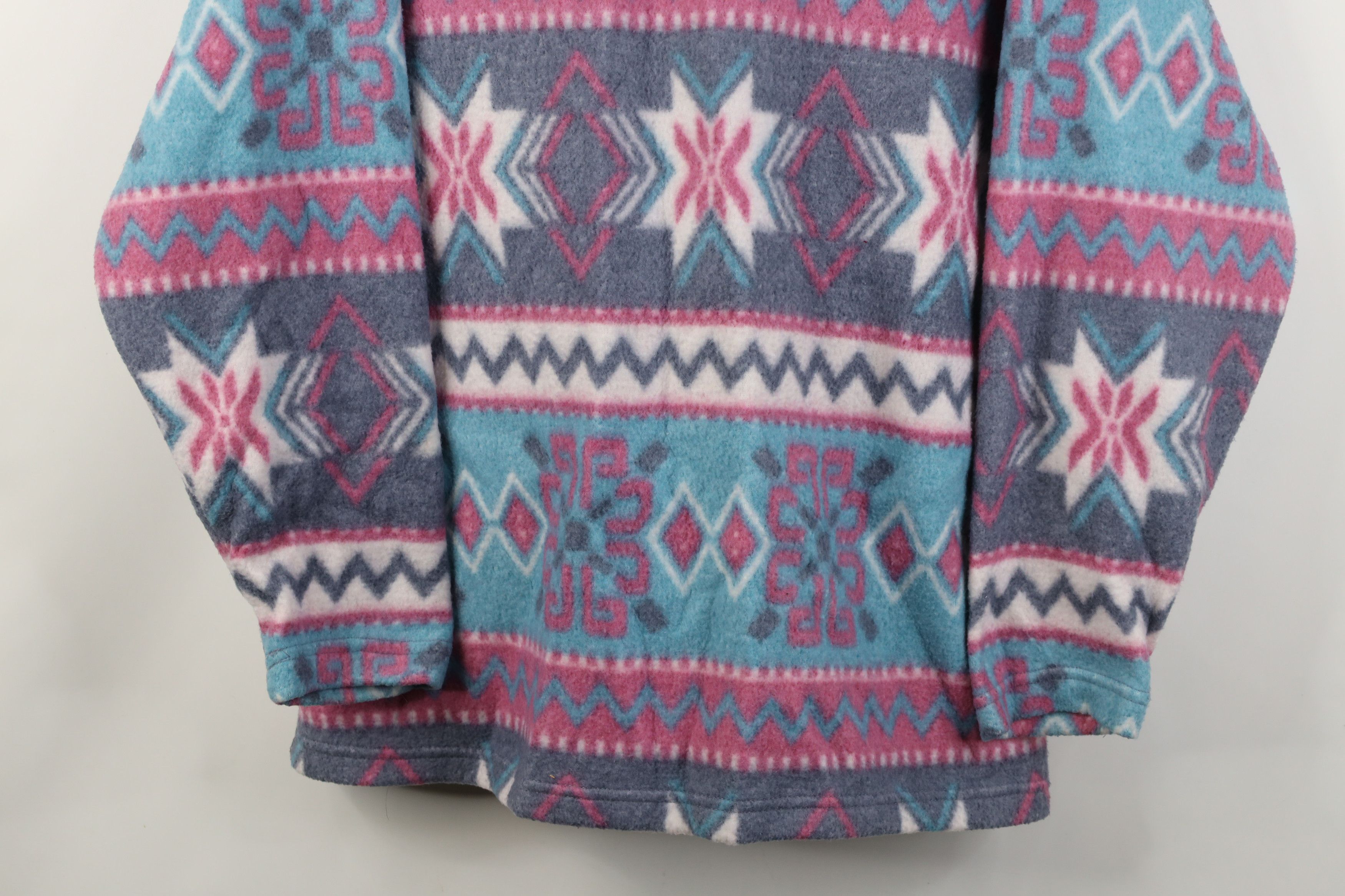 Vintage Vintage 90s Streetwear Fair Isle Fleece Mock Neck Sweater Size S / US 4 / IT 40 - 3 Thumbnail