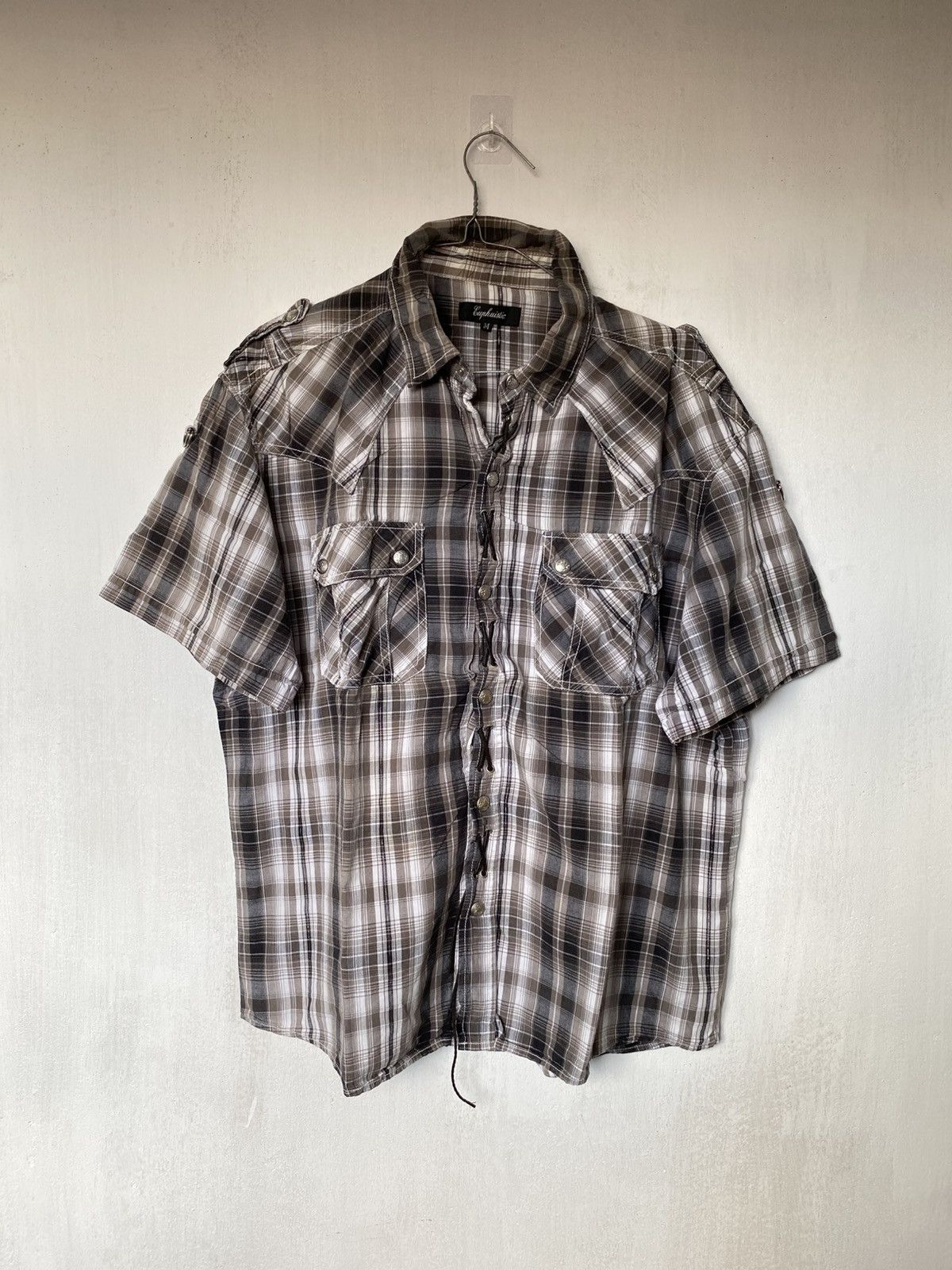 If Six Was Nine × Japanese Brand × Le Grande Bleu (L.G.B.) Euphuistic Western Lace Boxy Button Shirt Size US M / EU 48-50 / 2 - 1 Thumbnail