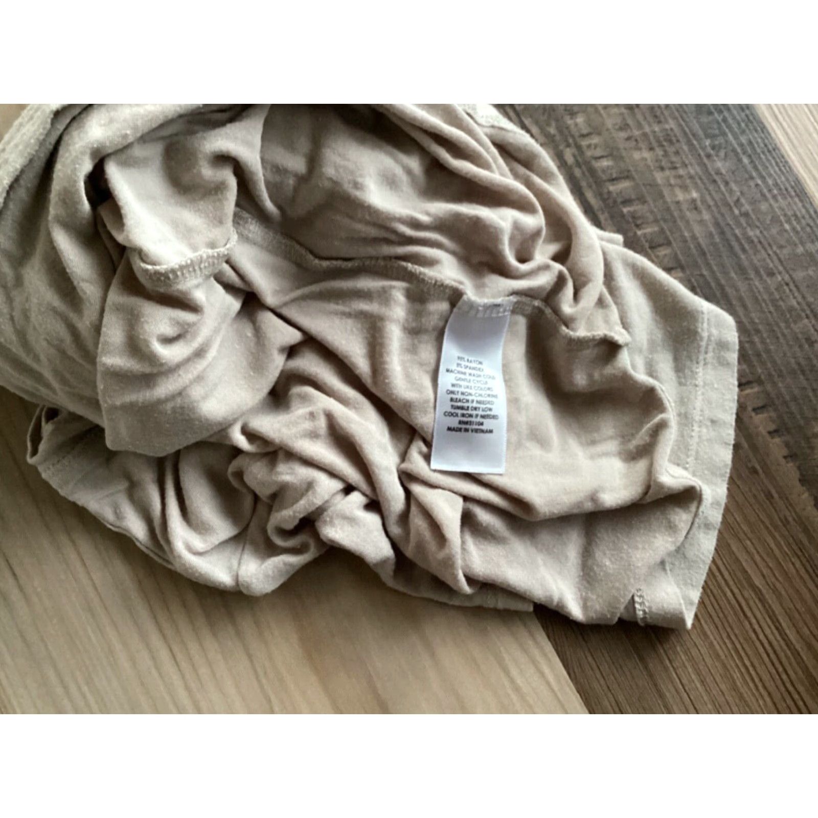 Vintage New Direction Ladies Taupe Tunic top Short Sleeve Size Large AS IS Size L / US 10 / IT 46 - 5 Thumbnail