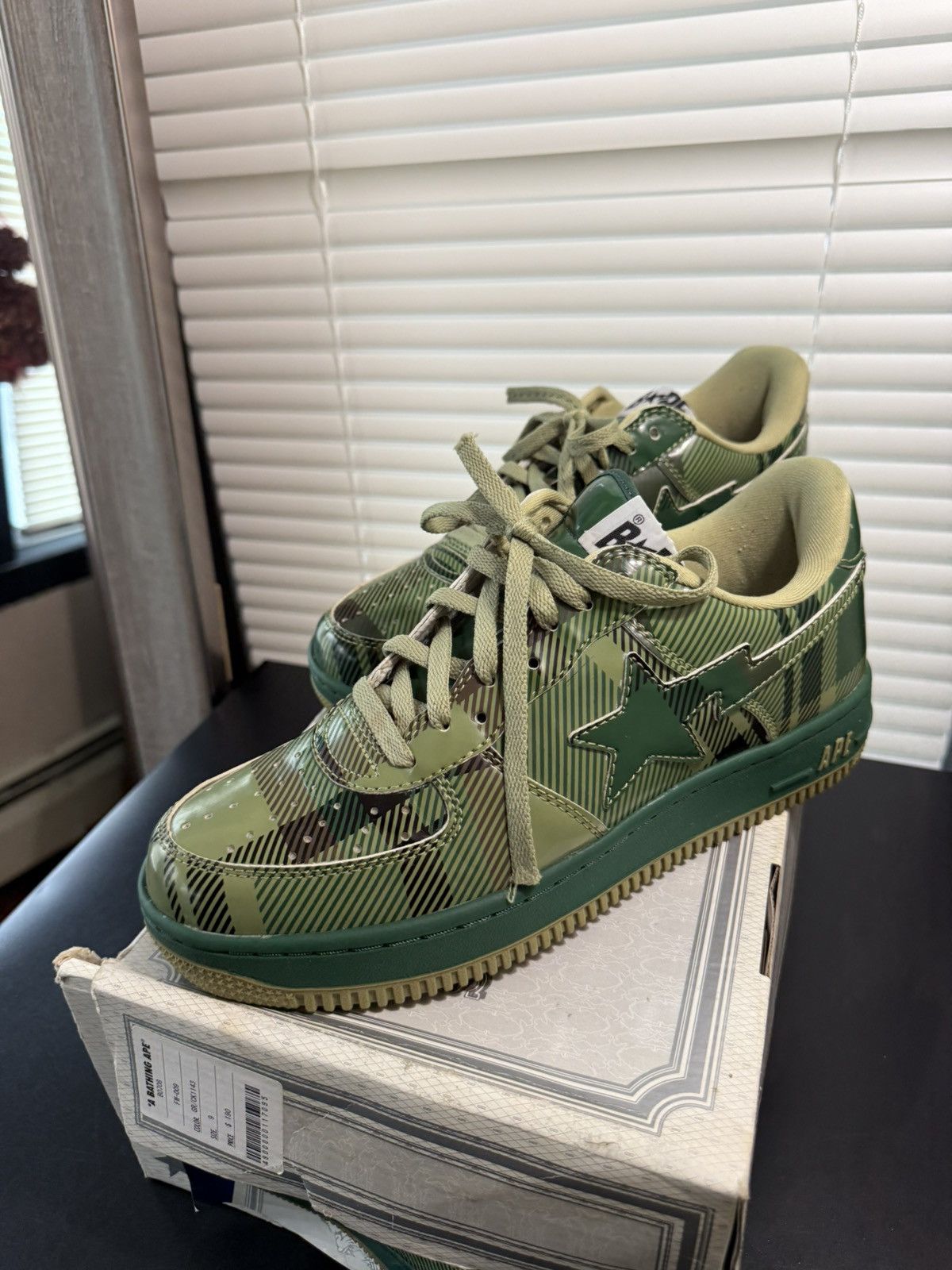 Bape Bapesta Green Check Shoes Size 9 Size US 9 / EU 42 - 15 Thumbnail