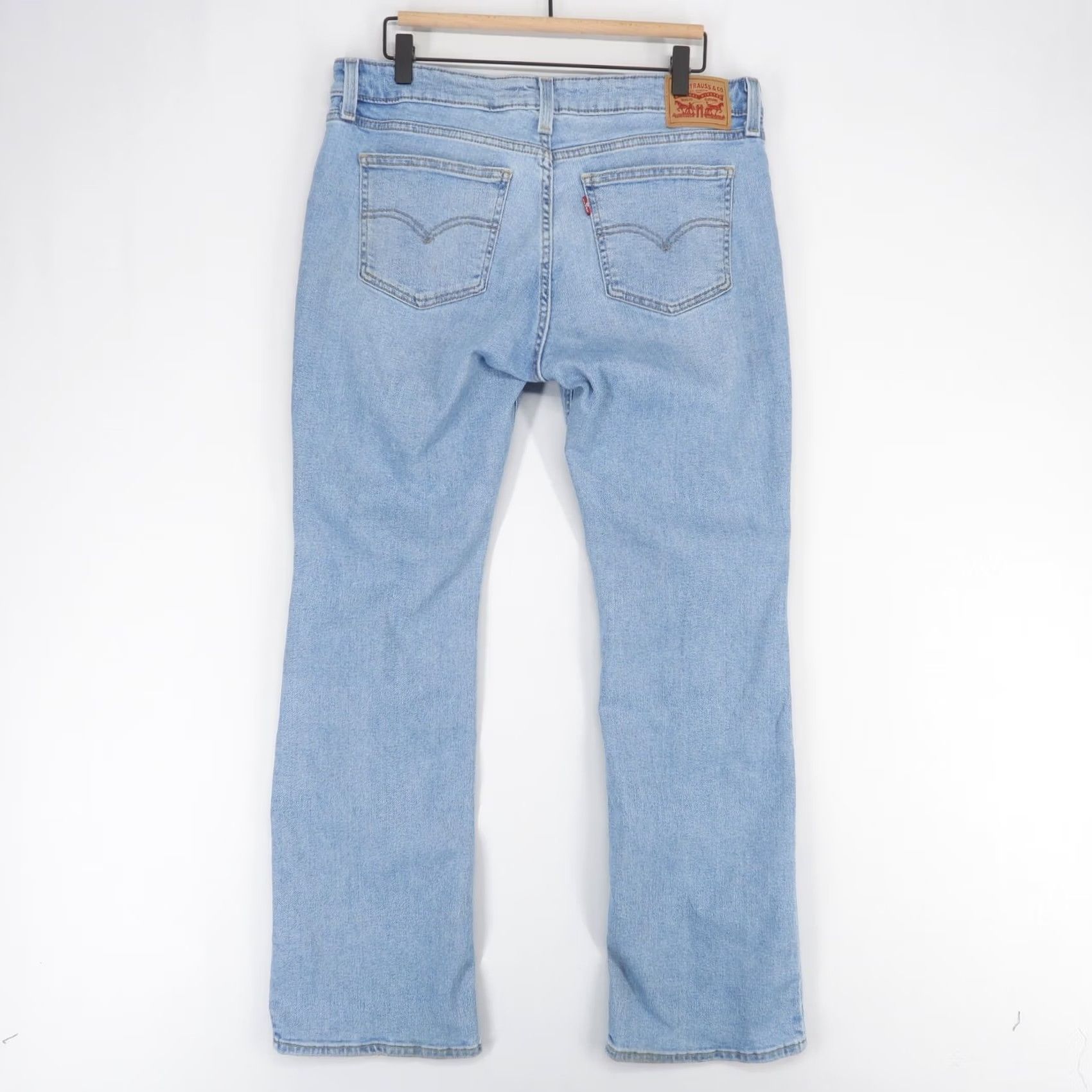 Levi's Levi'S Superlow Boot Jeans Womens 32 Blue Distressed Low Rise Bootcut Stretch Size 24" / US 00 / IT 34 - 4 Thumbnail