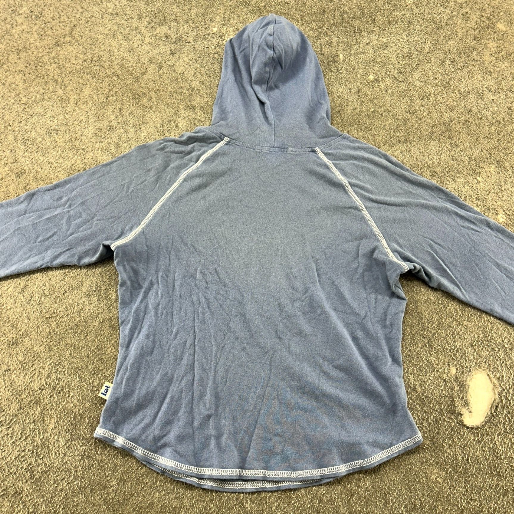 Vintage VINTAGE Lei Hoodie Womens L Blue Pullover Shirt Harlem Rugby Divas Top 90s Logo Hooded Pockets Casual Activewear - Mens Womens Girls Boys Size L / US 10 / IT 46 - 6 Thumbnail