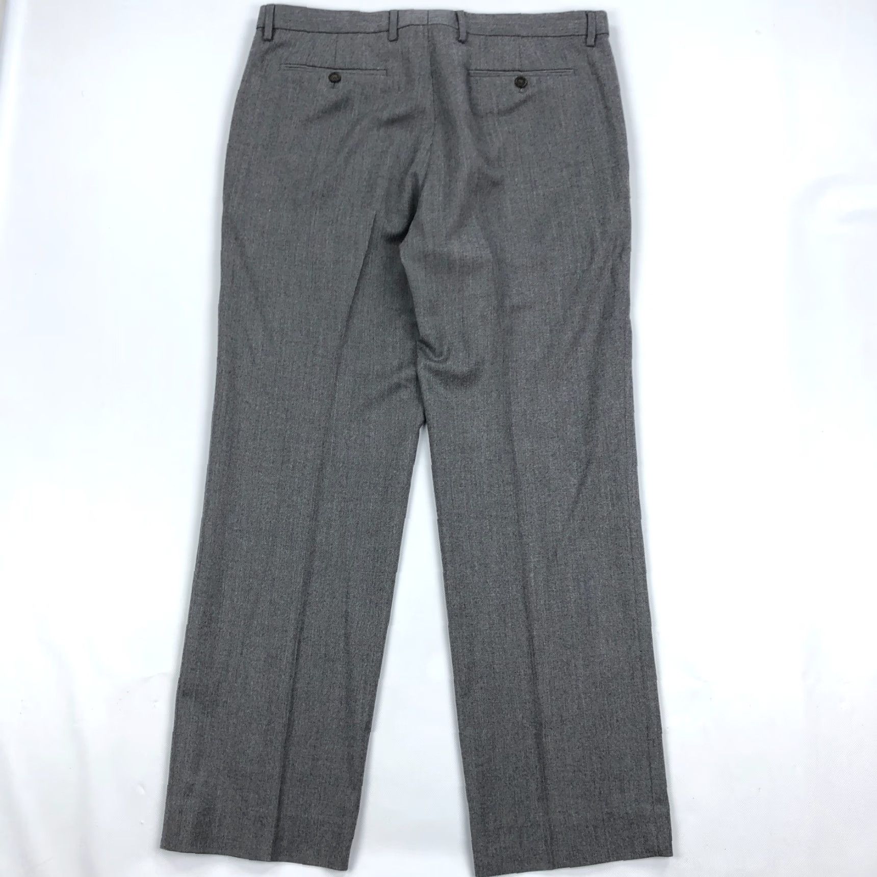 Banana Republic Banana Republic Pants 36x32 Gray Flannel Wool Trousers Tailored Slim Fit University Ivy League Dress Pants Mens Regular Slim Front Flat Front Size US 36 / EU 52 - 4 Thumbnail