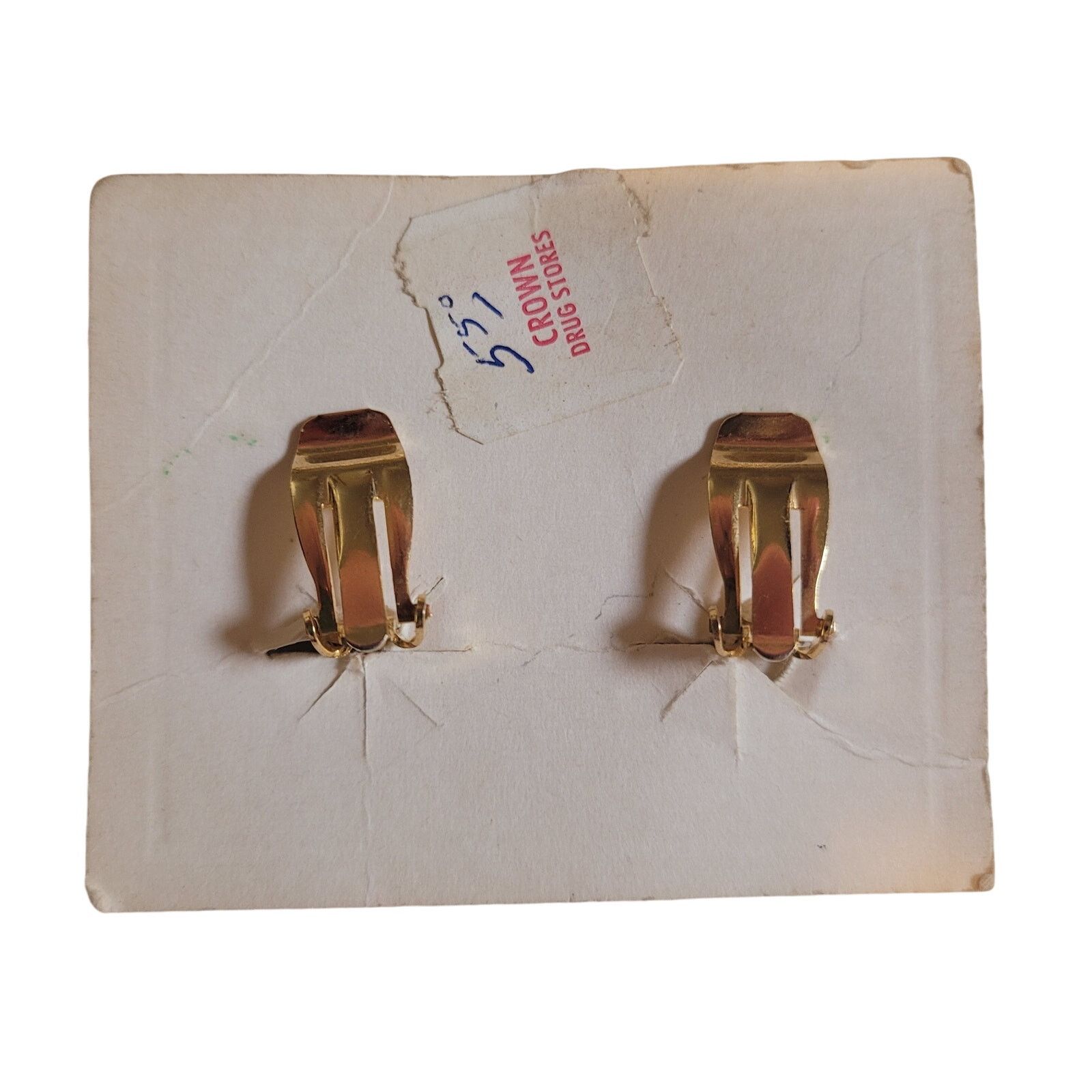 Vintage P. Craft Vintage Gold Mother of Pearl Clasp Earrings Size ONE SIZE - 3 Thumbnail