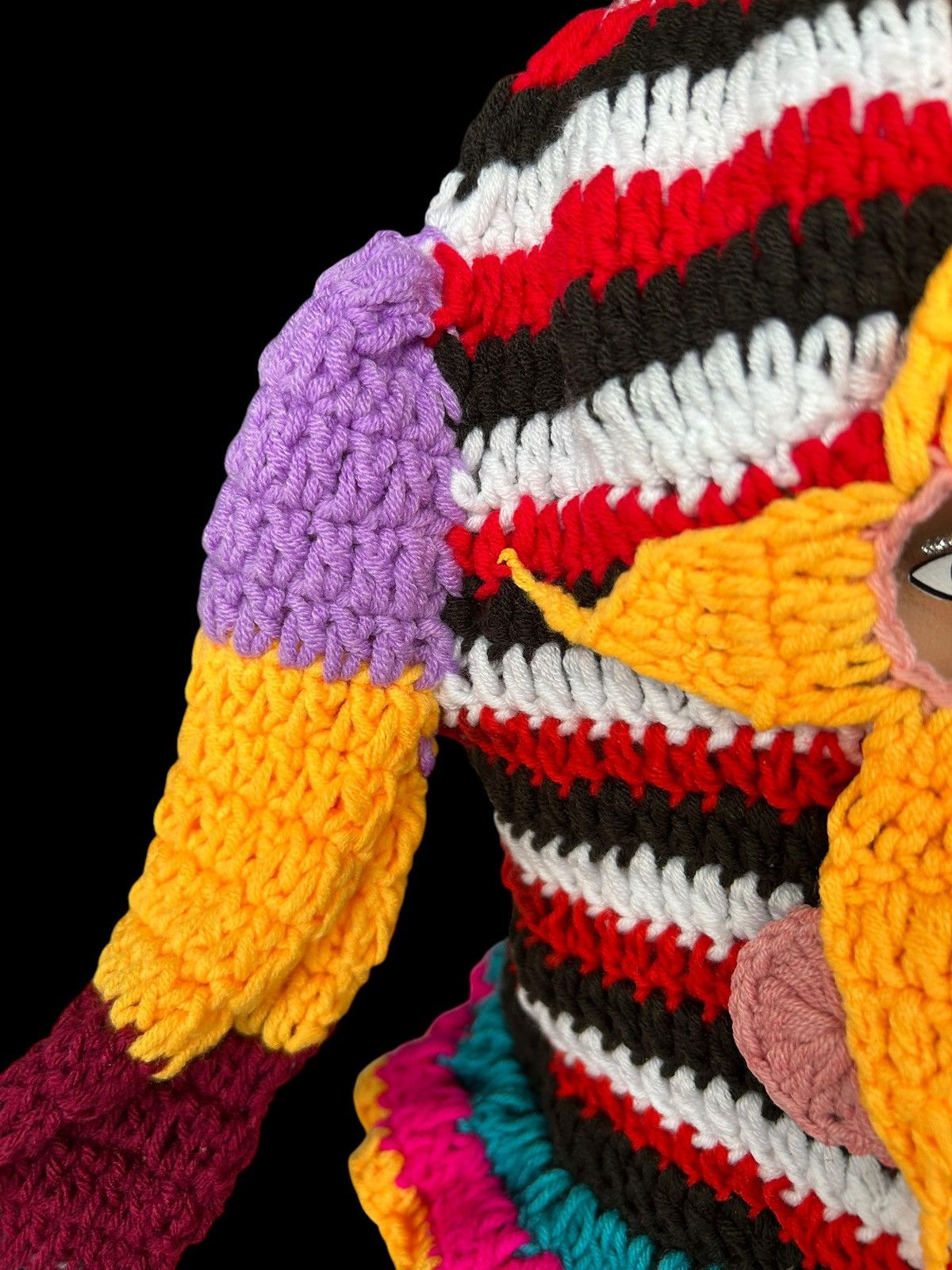 Japanese Brand × Kapital × Vintage Rare Crochet Knitted Handmade Balaclava Masked Size ONE SIZE - 7 Thumbnail