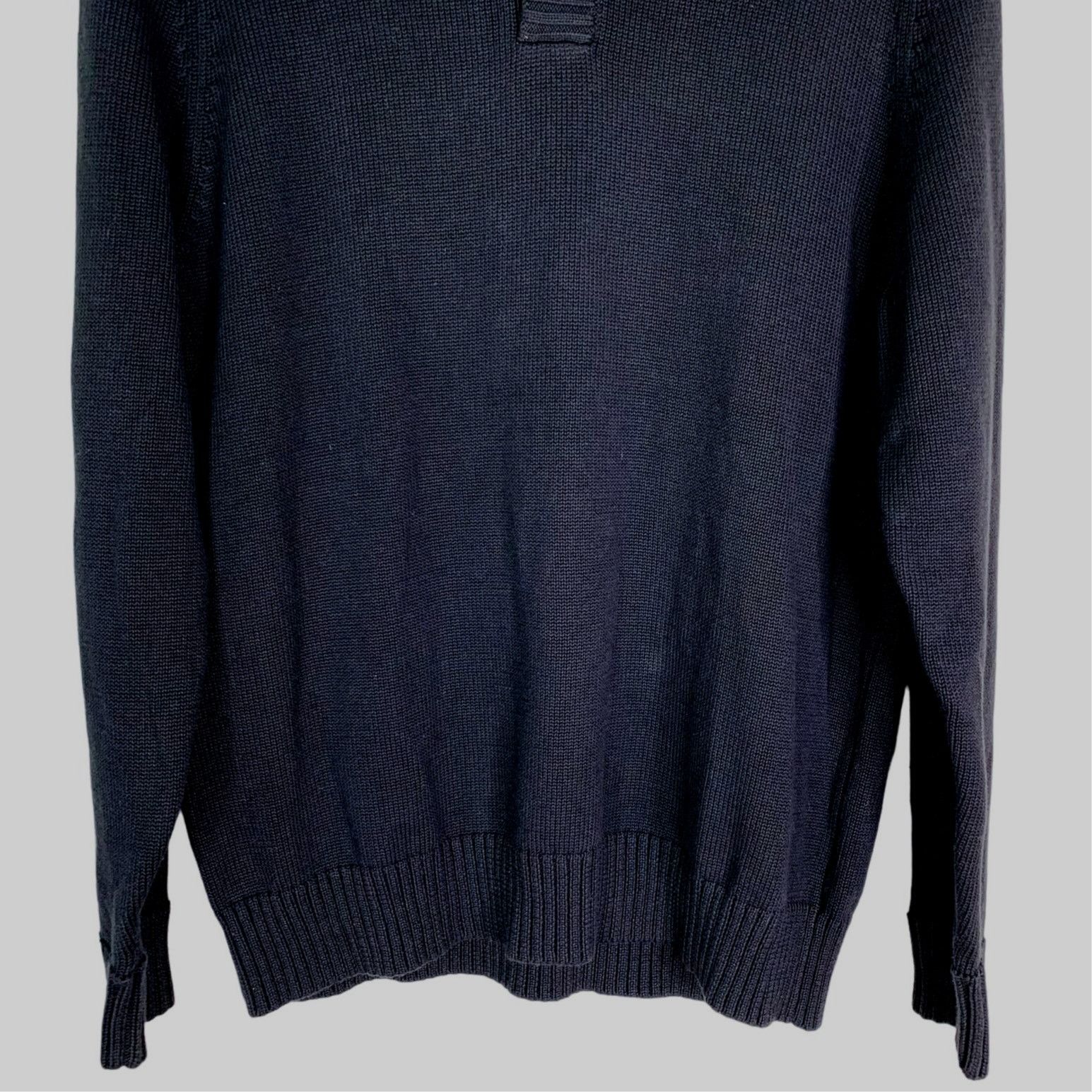 J.Crew J Crew Mens Sweater Pullover Small Black Cotton Buttons New Size US S / EU 44-46 / 1 - 4 Thumbnail